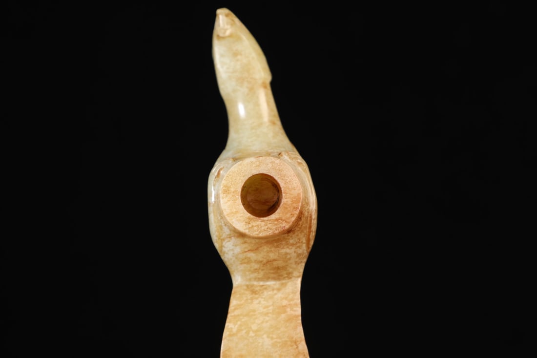 An Exquisite White Jade Bird Cane Head - 2