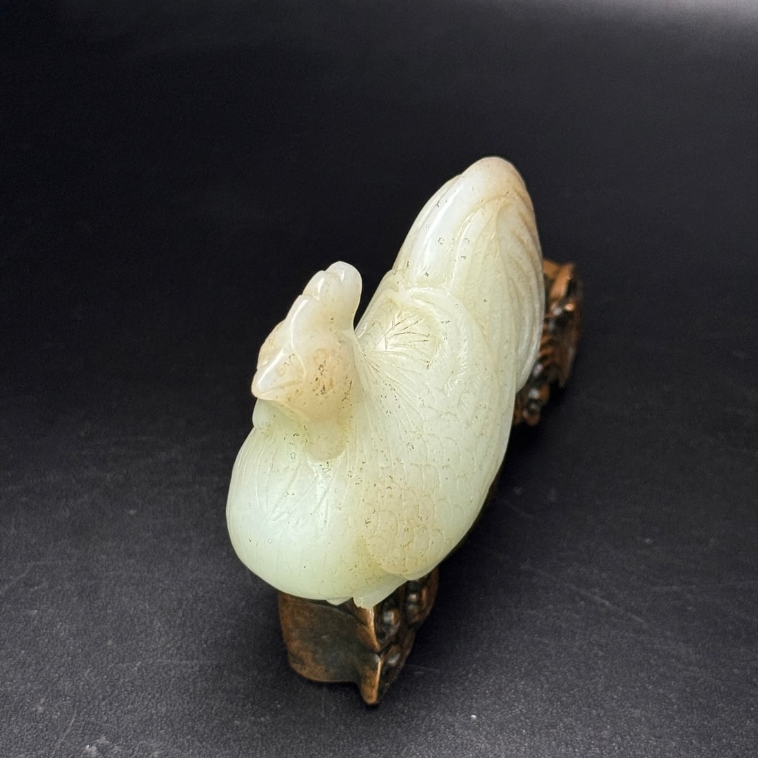 An Exquisite White Jade Rooster Ornament - 7