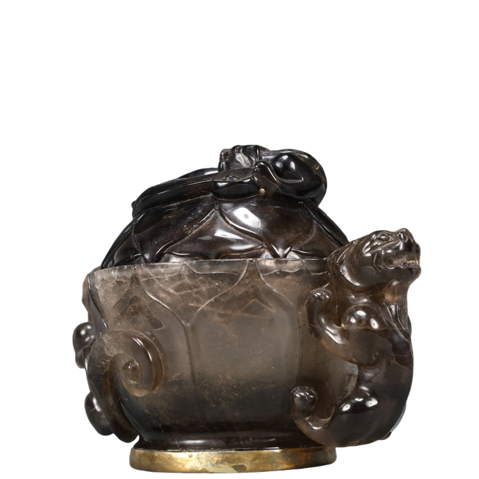 An Exquisite Crystal Auspicious Beast Pattern Double-Ears Censer - 2