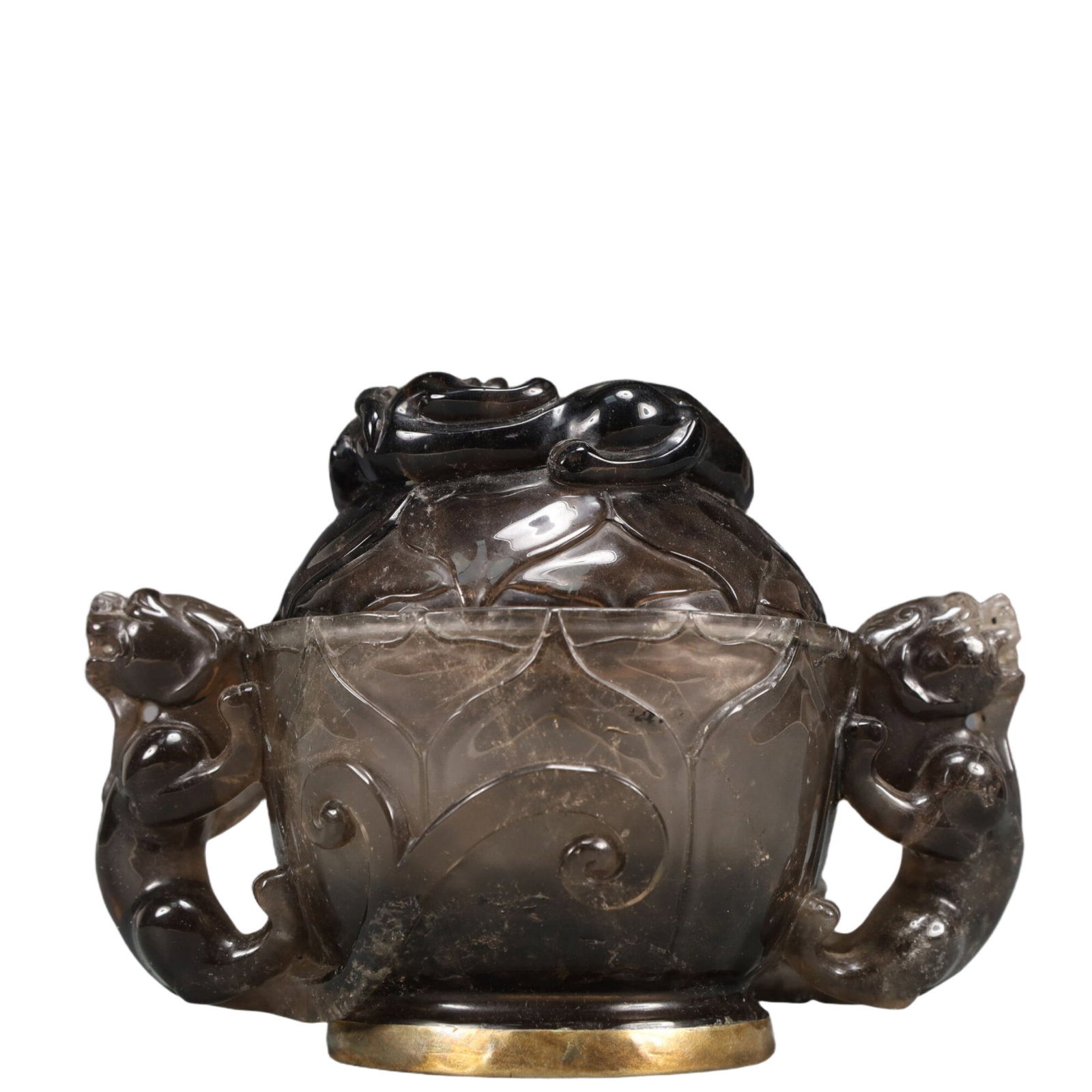 An Exquisite Crystal Auspicious Beast Pattern Double-Ears Censer - 5