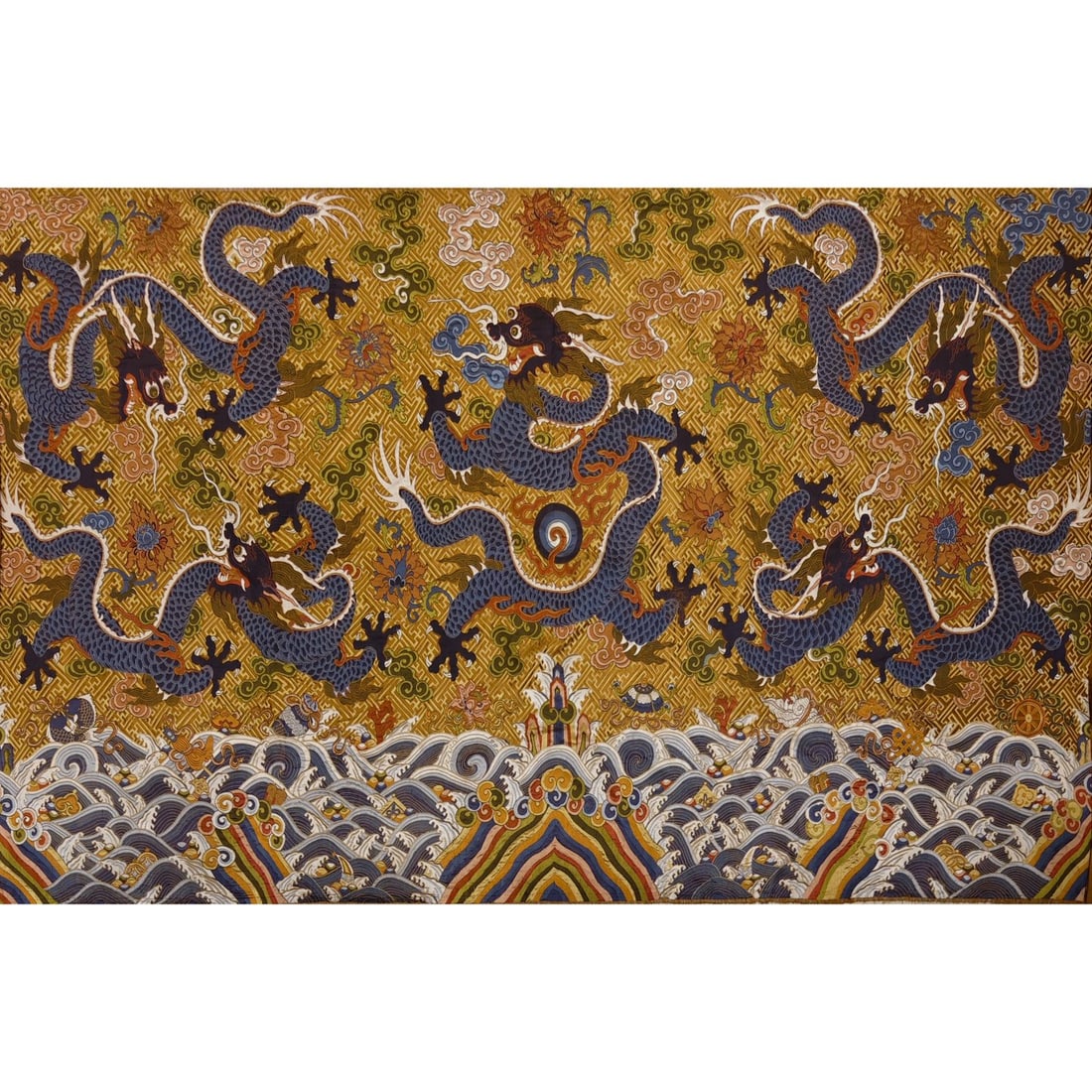 An exquisite seawater dragon pattern cloud brocade (1 of 9)