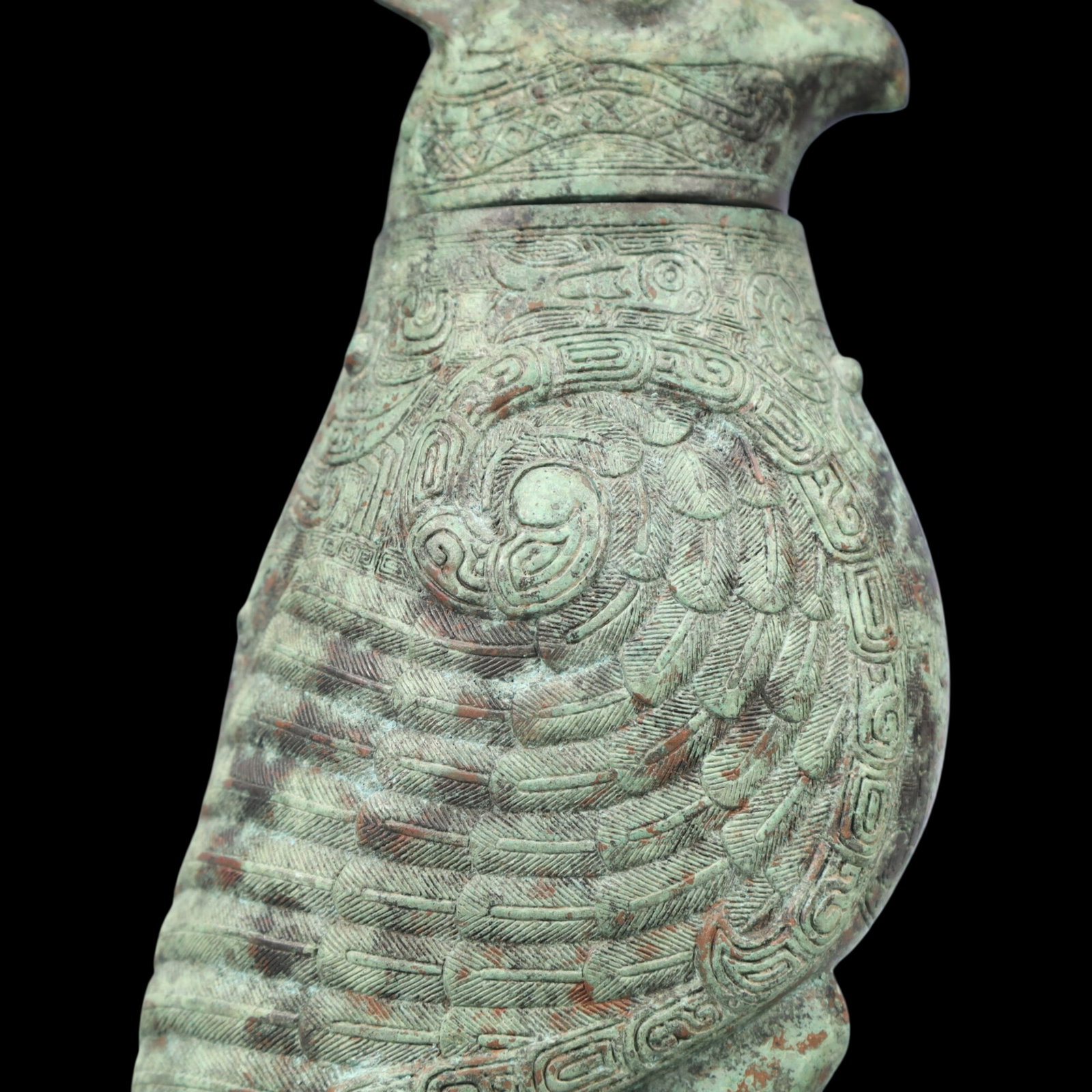 A Rare Bronze Auspicious Bird-Shaped Jar - 2