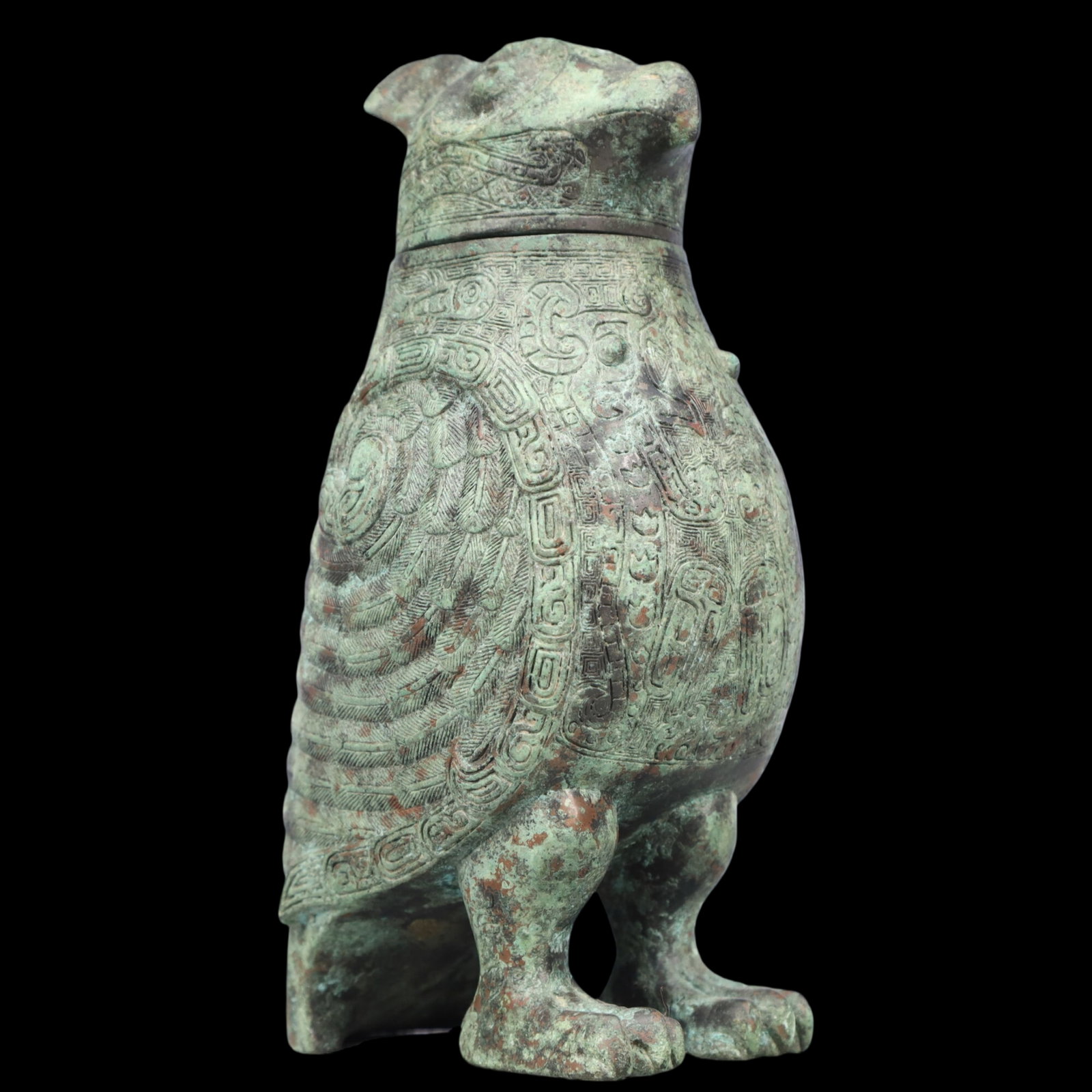 A Rare Bronze Auspicious Bird-Shaped Jar - 3