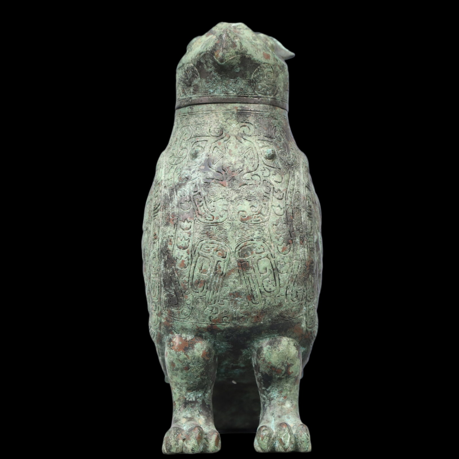 A Rare Bronze Auspicious Bird-Shaped Jar - 4