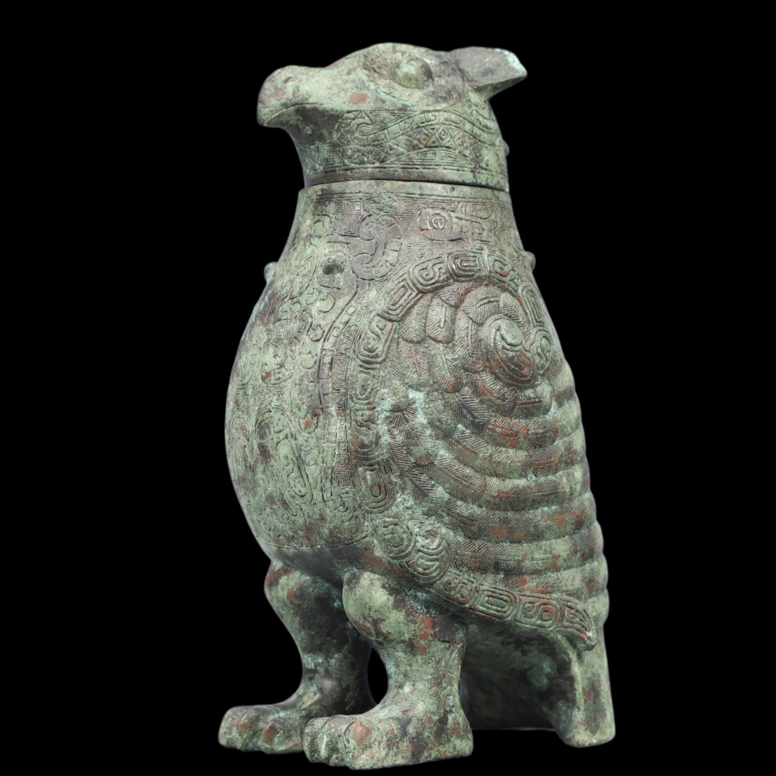 A Rare Bronze Auspicious Bird-Shaped Jar - 6