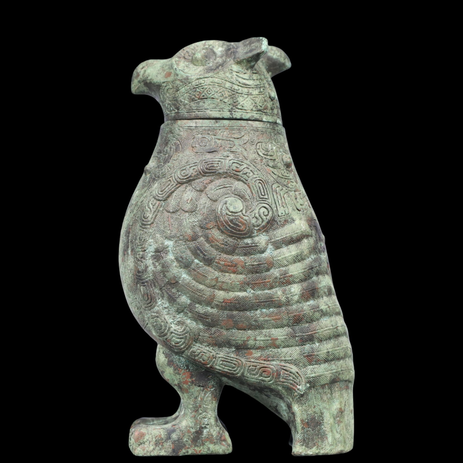 A Rare Bronze Auspicious Bird-Shaped Jar - 7