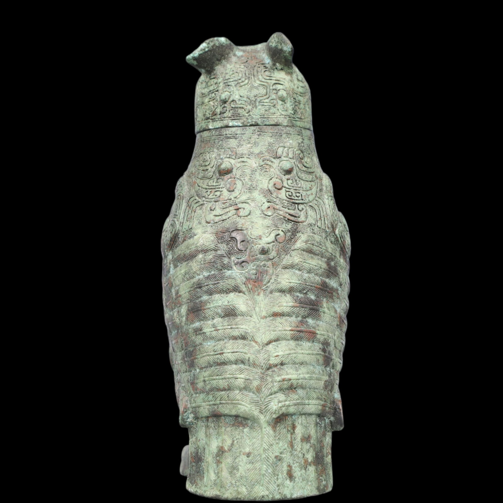 A Rare Bronze Auspicious Bird-Shaped Jar - 8