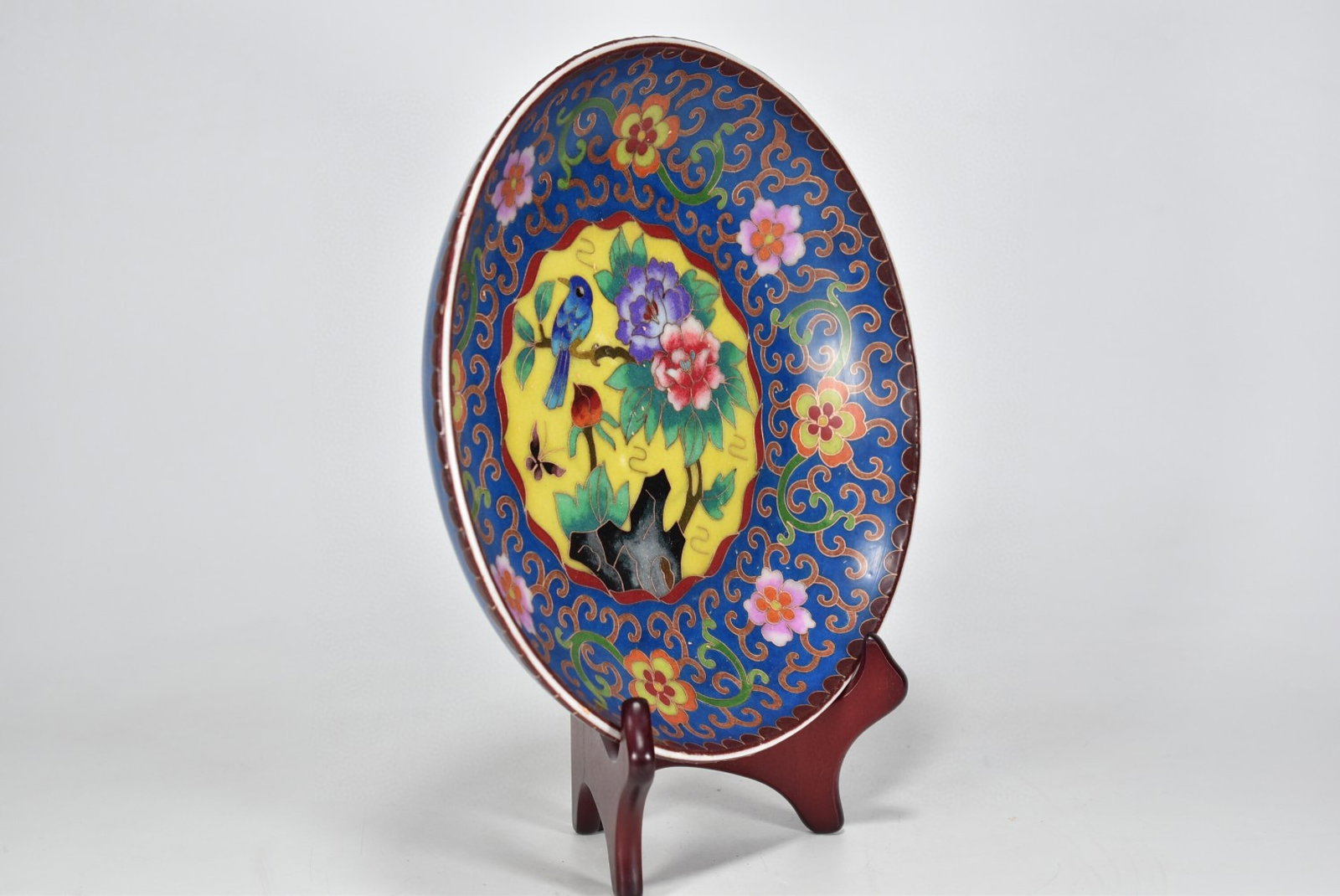 An Exquisite Cloisonne Flower and Bird Pattern Plate - 2