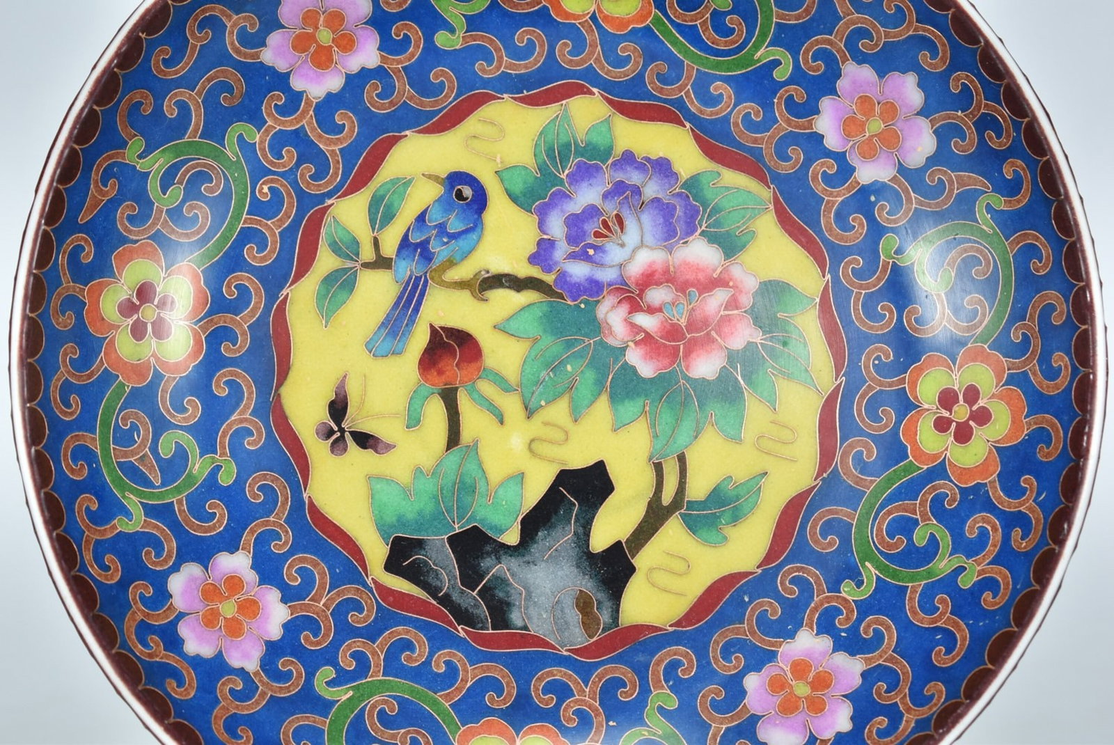 An Exquisite Cloisonne Flower and Bird Pattern Plate - 4