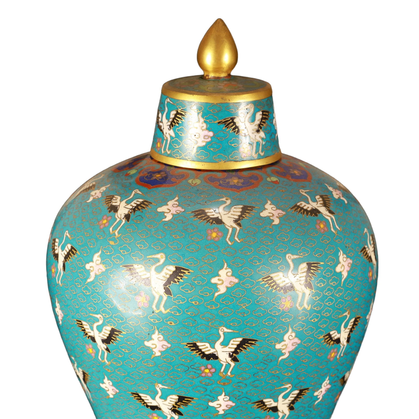 An Exquisite Cloisonne Crane Pattern Vase - 2