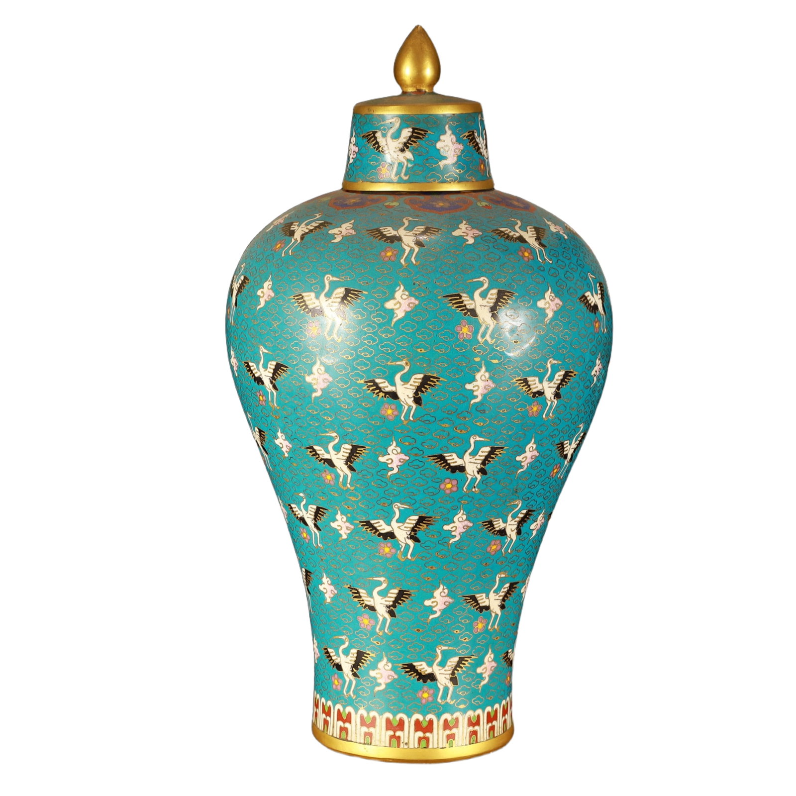 An Exquisite Cloisonne Crane Pattern Vase - 4
