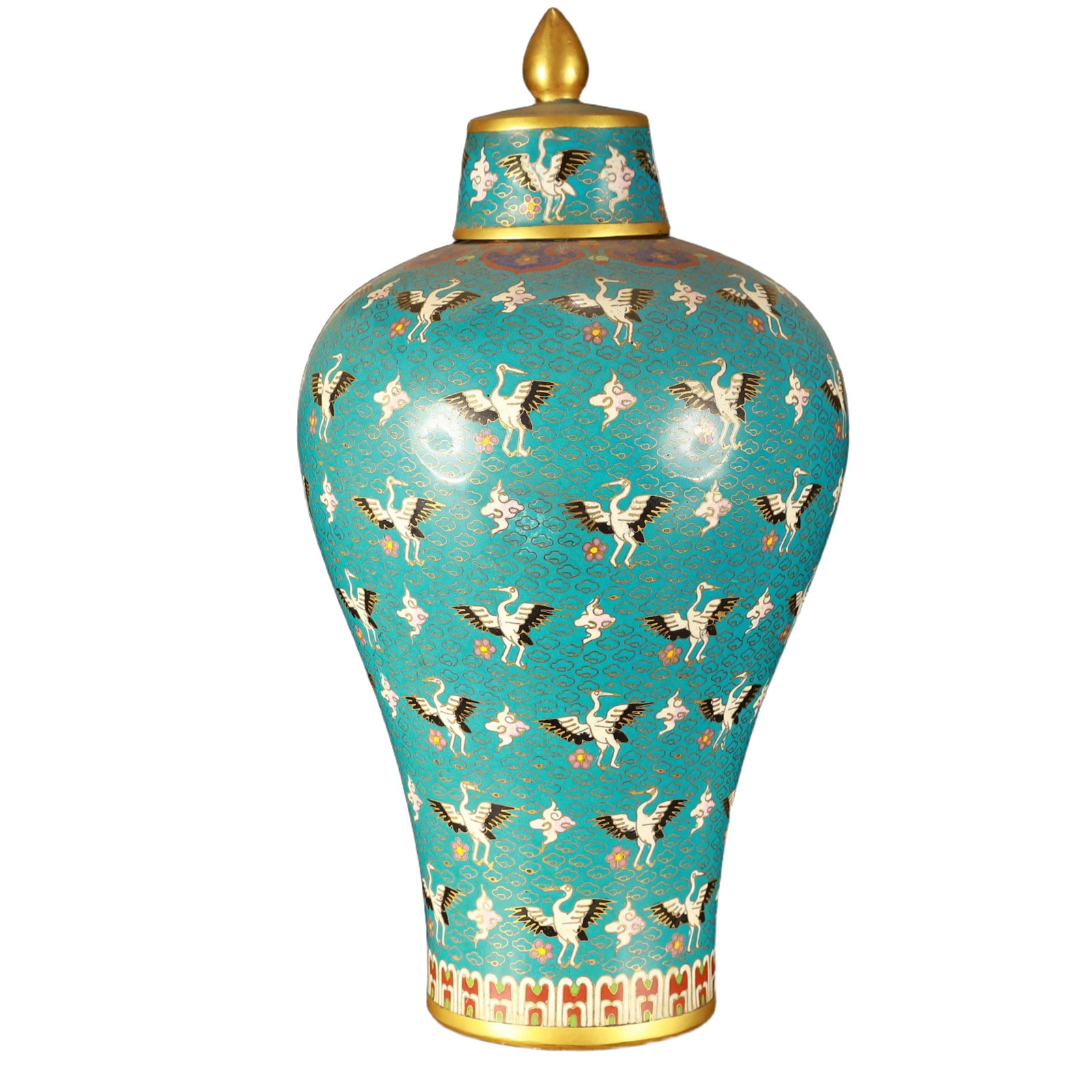 An Exquisite Cloisonne Crane Pattern Vase - 5