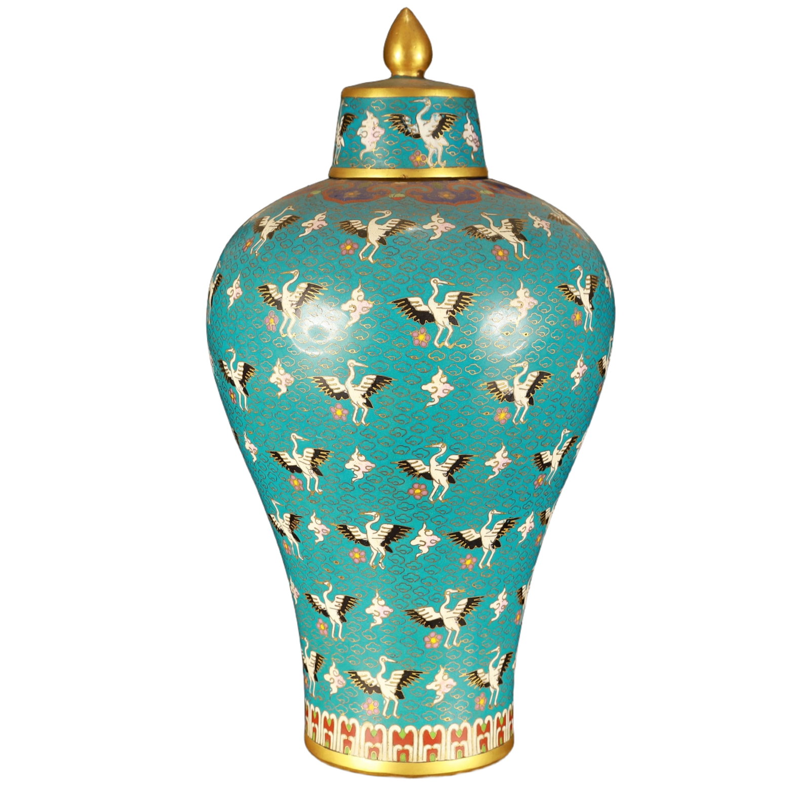 An Exquisite Cloisonne Crane Pattern Vase - 6