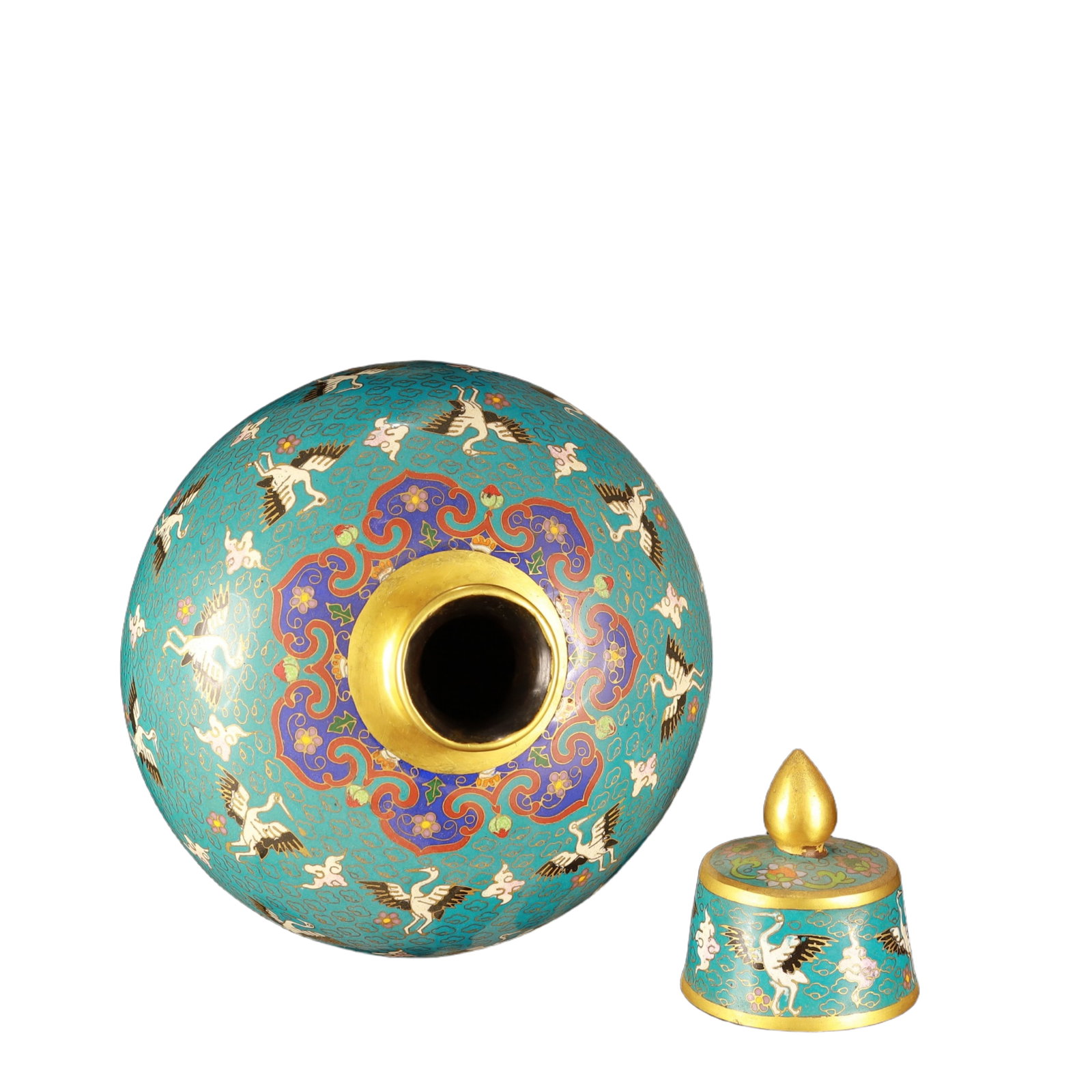 An Exquisite Cloisonne Crane Pattern Vase - 7