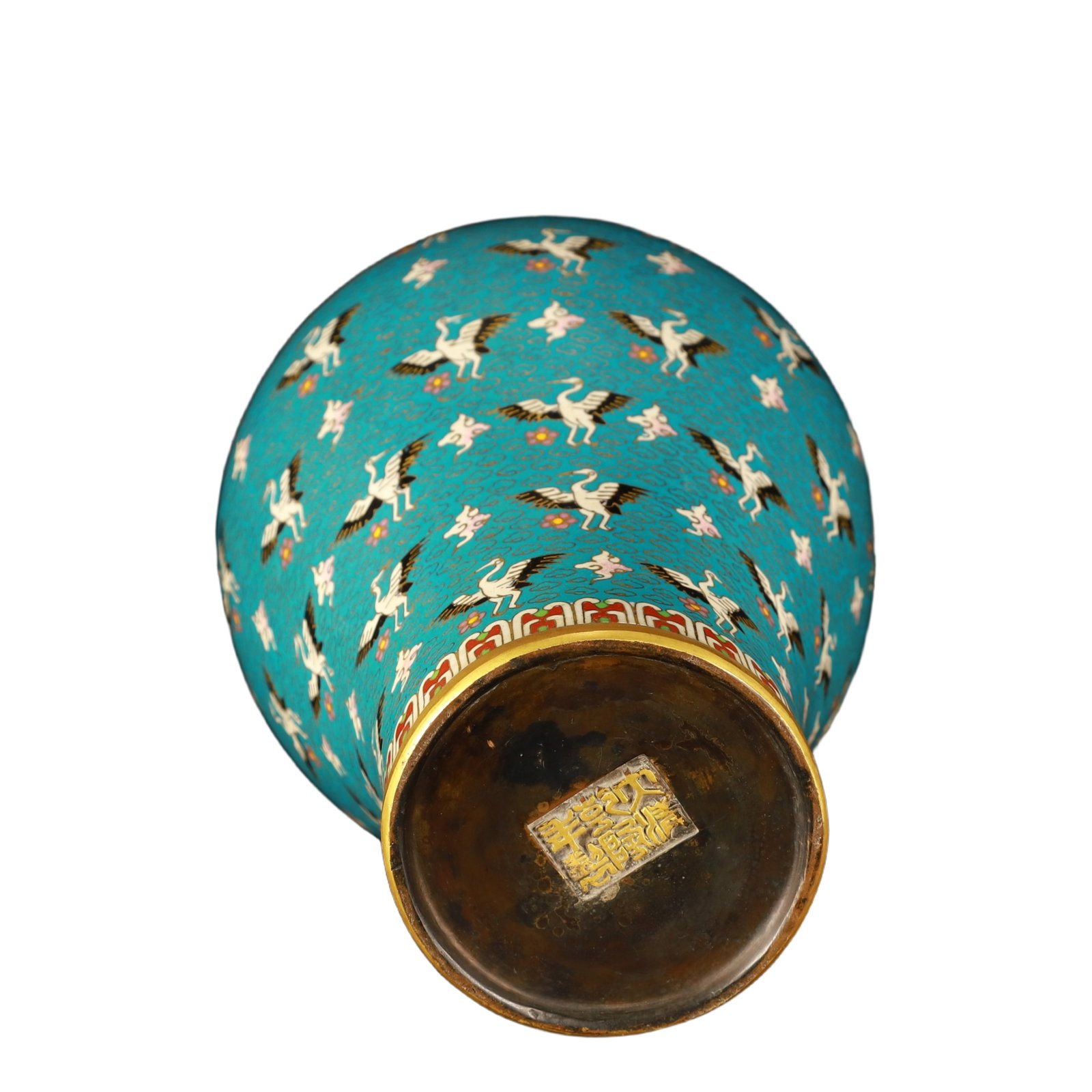 An Exquisite Cloisonne Crane Pattern Vase - 8