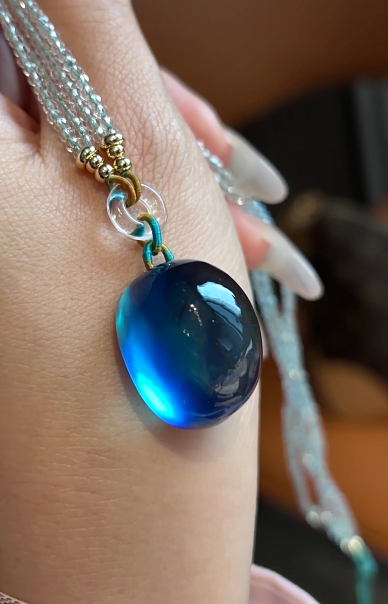 An Exquisite Aquamarine Pendant: An Exquisite Aquamarine Pendant,Size:23mmx17mmx14mm,Total Weight:15.9g 海蓝宝吊坠