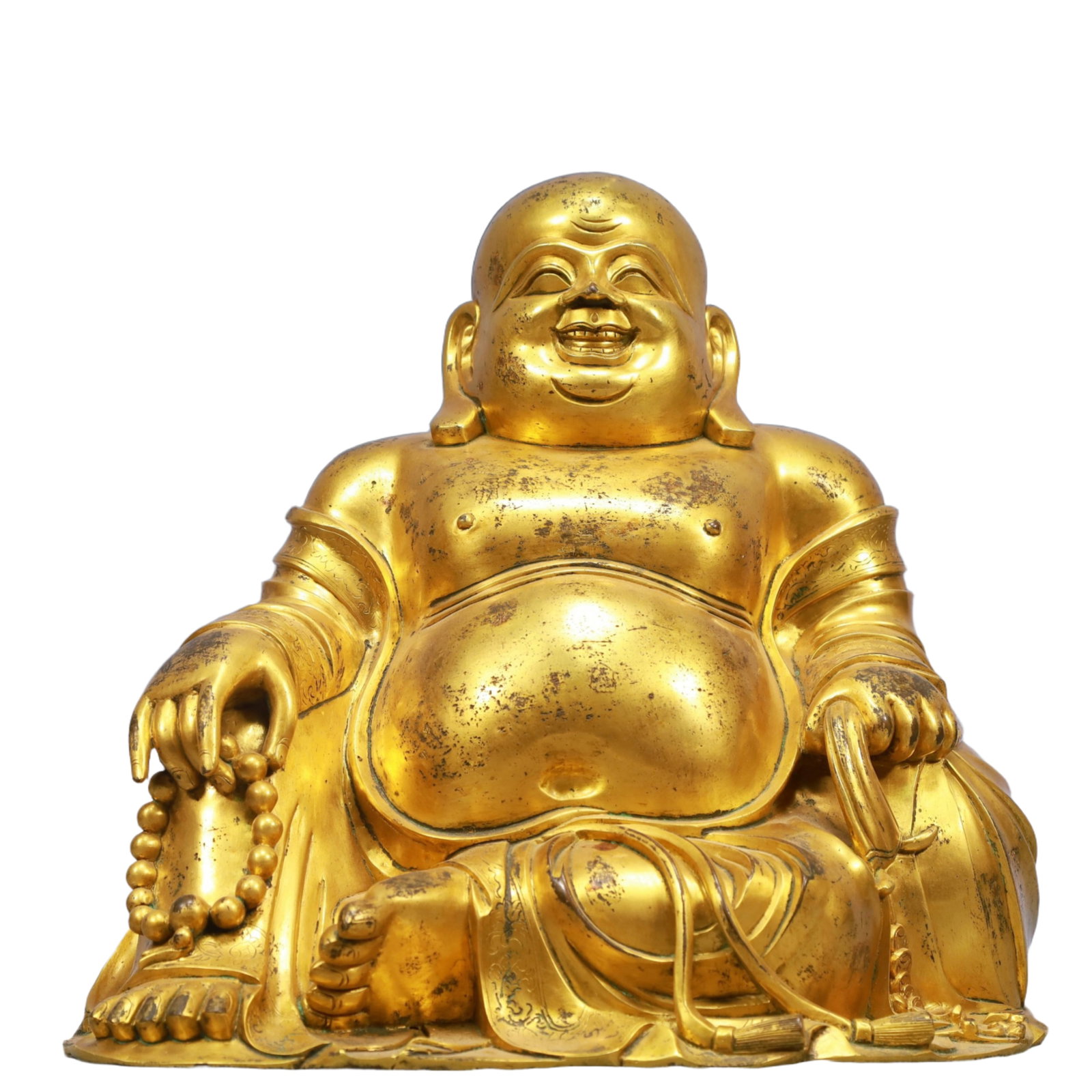 A Solemn Gilt Bronze Statue of Maitreya Buddha (1 of 8)