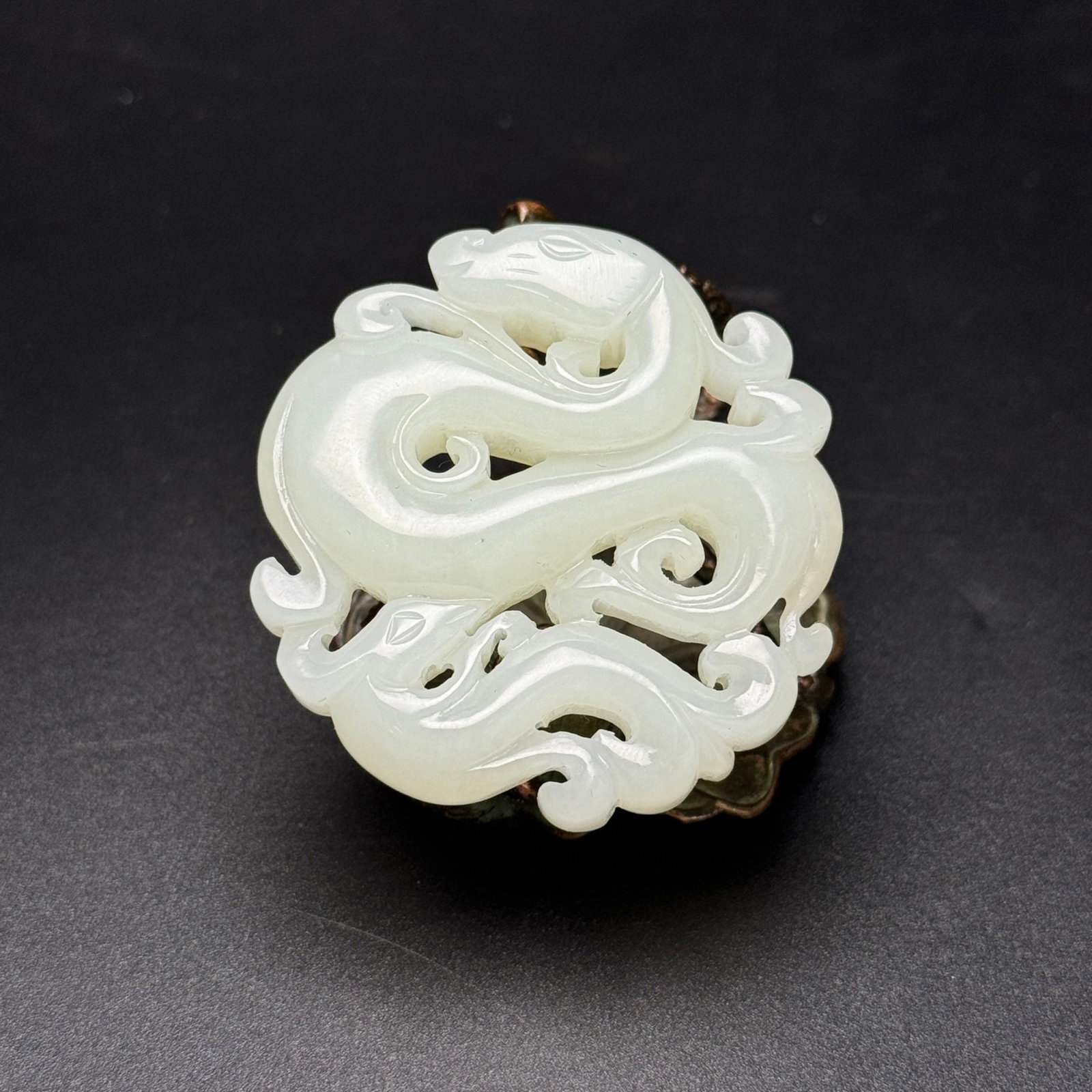 An Exquisite White Jade Dragon and Phoenix Pattern Pendant (1 of 7)