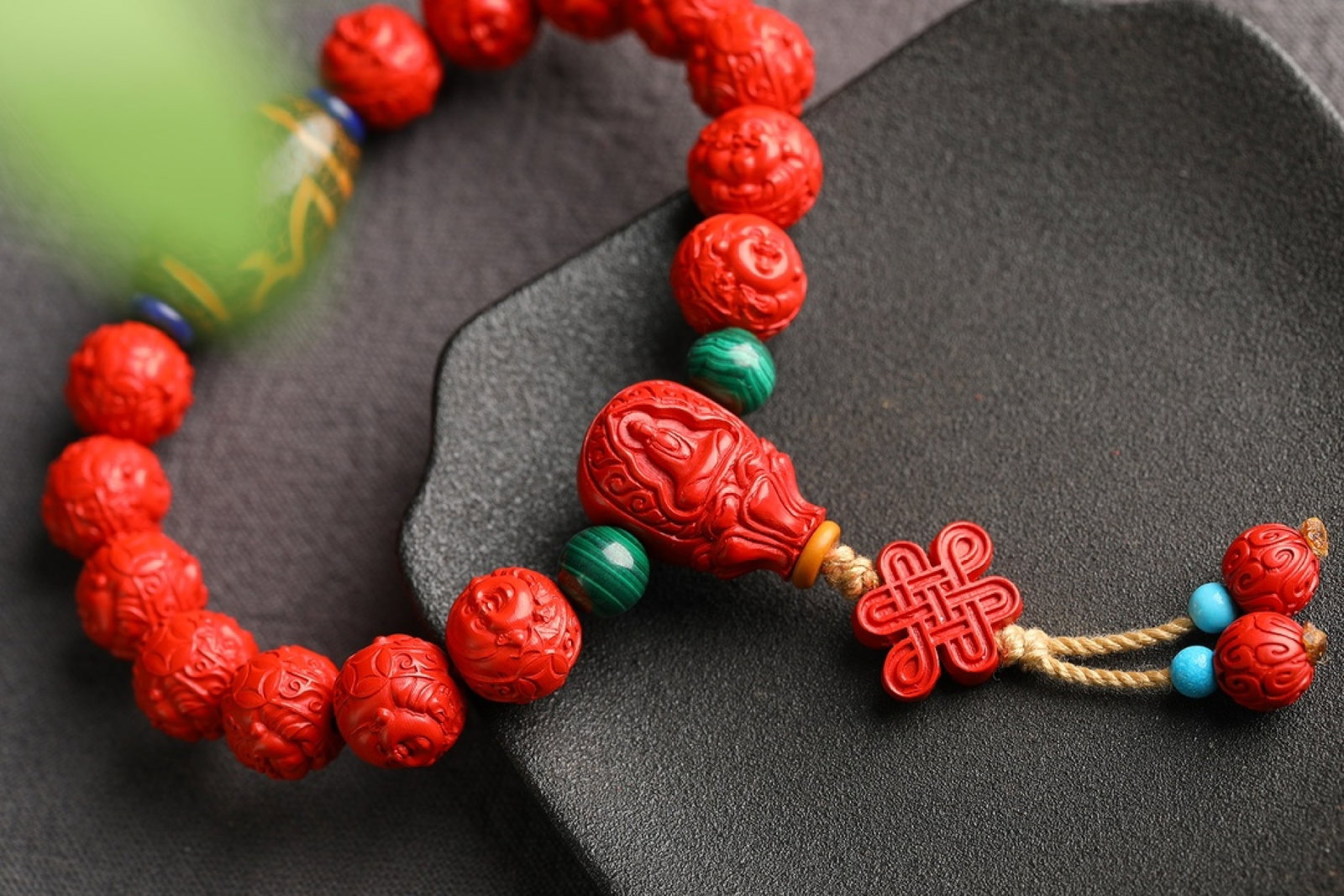 An Exquisite Cinnabar Bracelets - 6