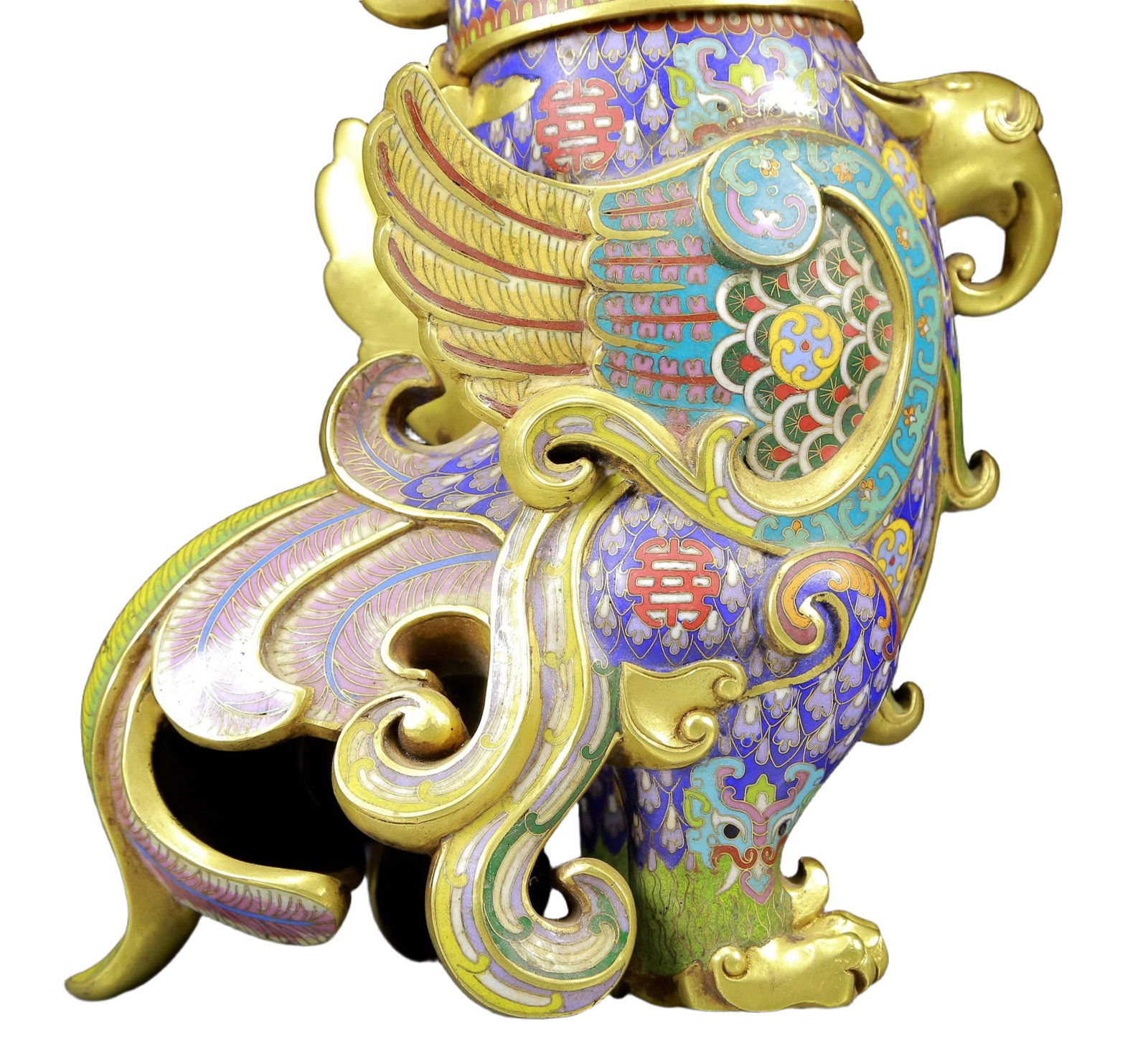 A Rare Cloisonne Phoenix Pattern Censer - 3
