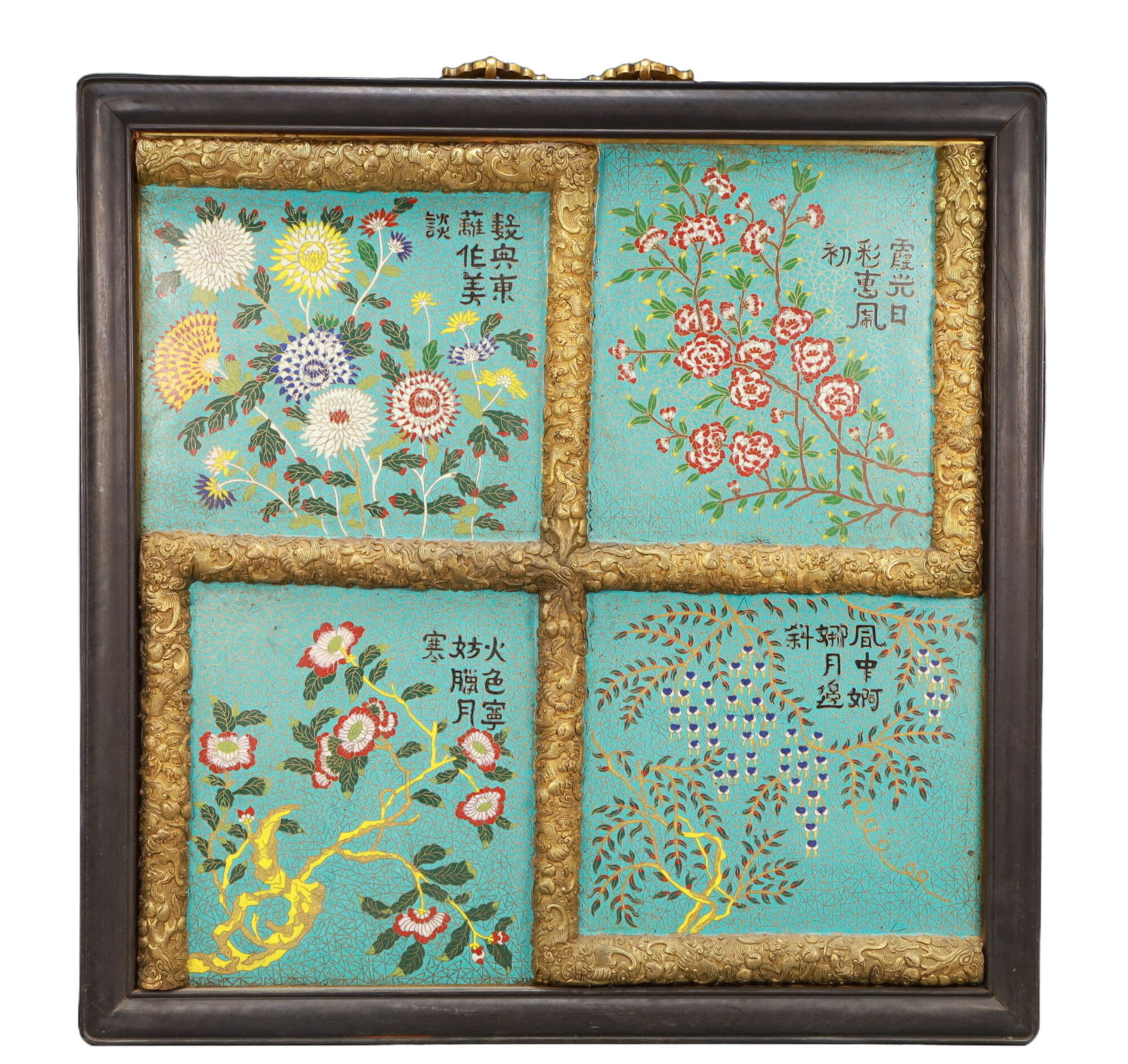 A Huge Cloisonne Flower Pattern Hanging Panel (1 of 6)