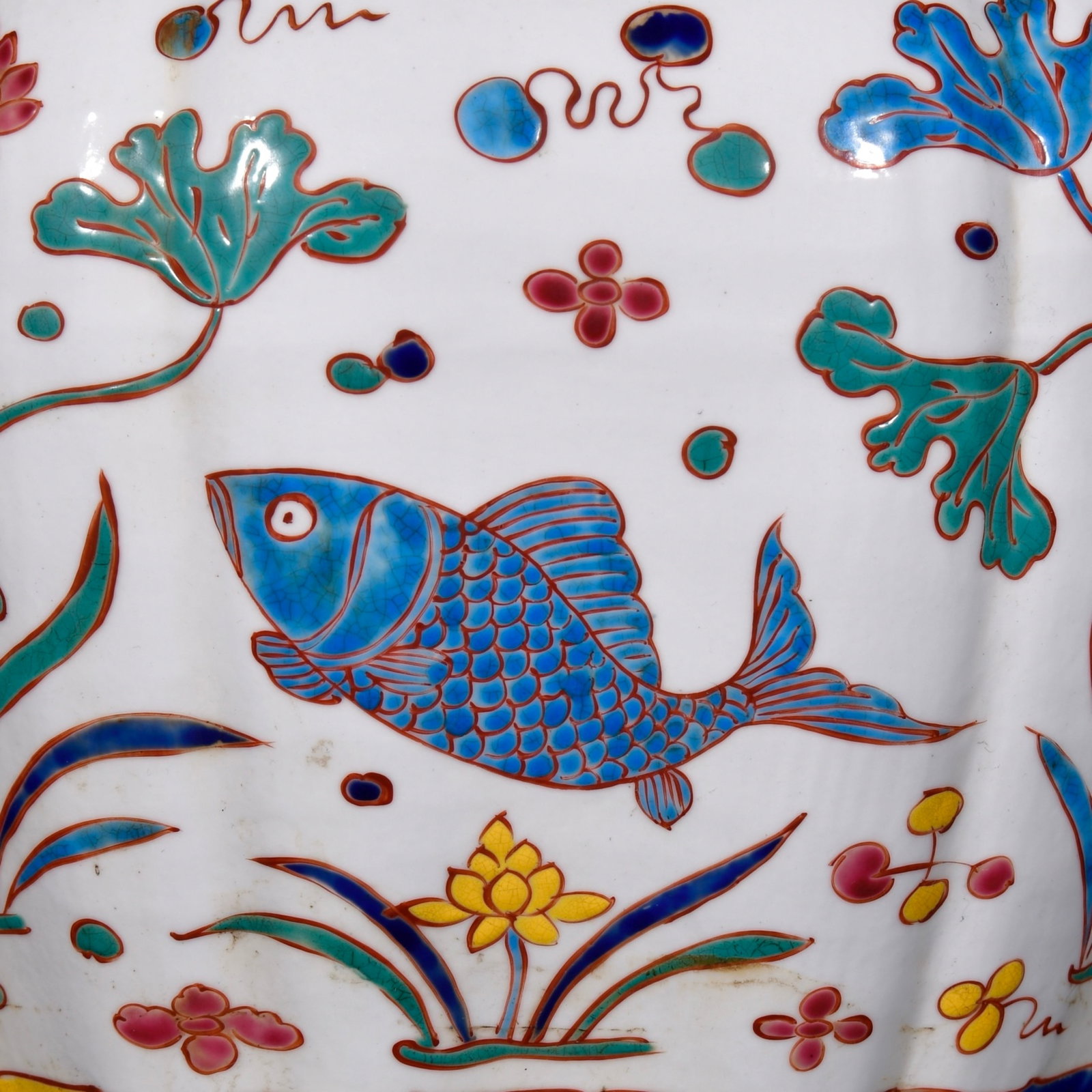 A Rare Wucai Hornwort Pattern Jar - 6