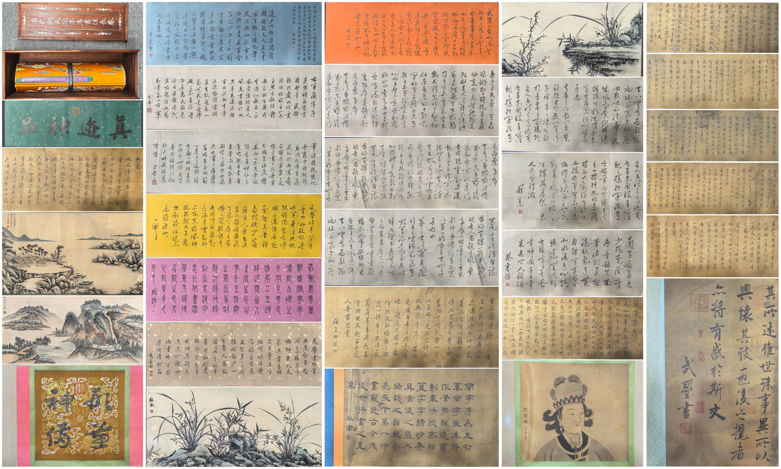 A Chinese Hand Scroll Ink Calligraphy on Silk,Wu Zetian (1 of 20)