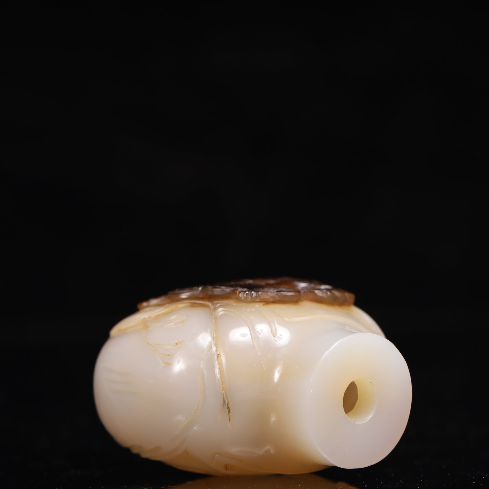An Exquisite Agate Figure and Golden Toad Pattern Snuff Bottle - 7