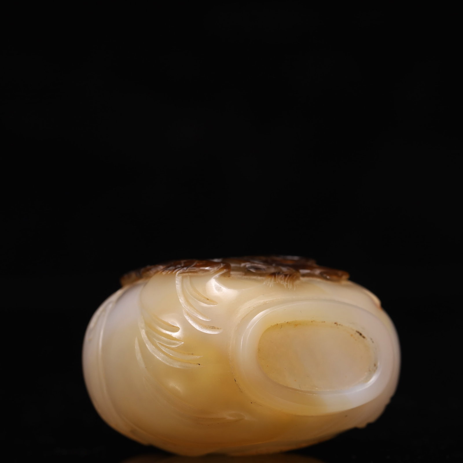 An Exquisite Agate Figure and Golden Toad Pattern Snuff Bottle - 8