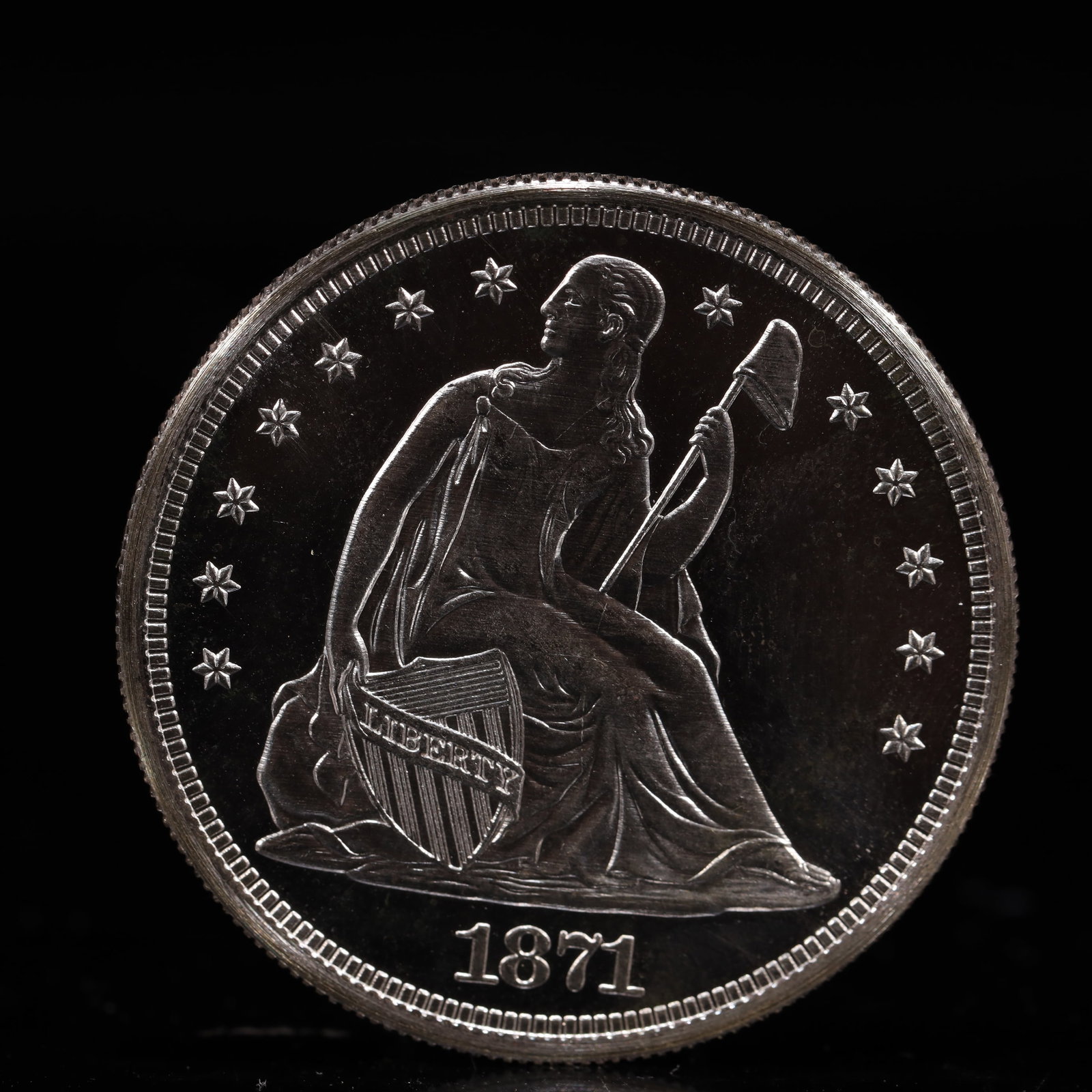 USA One Dollar 1871 Coin: American coin. IN GOD WE TRUST / LIBERTY / 1871 / UNITED STATES OF AMERICA / ONE DOL. Weight:26.9g.