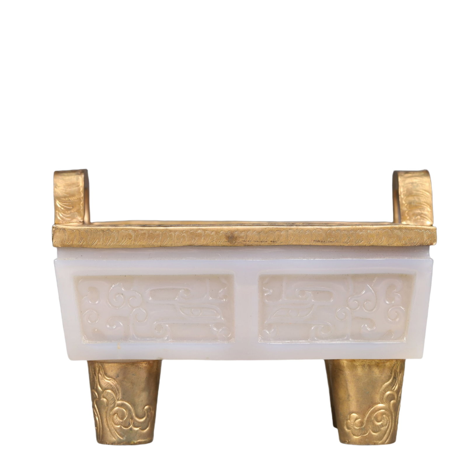An Exquisite Agate Beast-Face Pattern Double-Ears Censer - 3