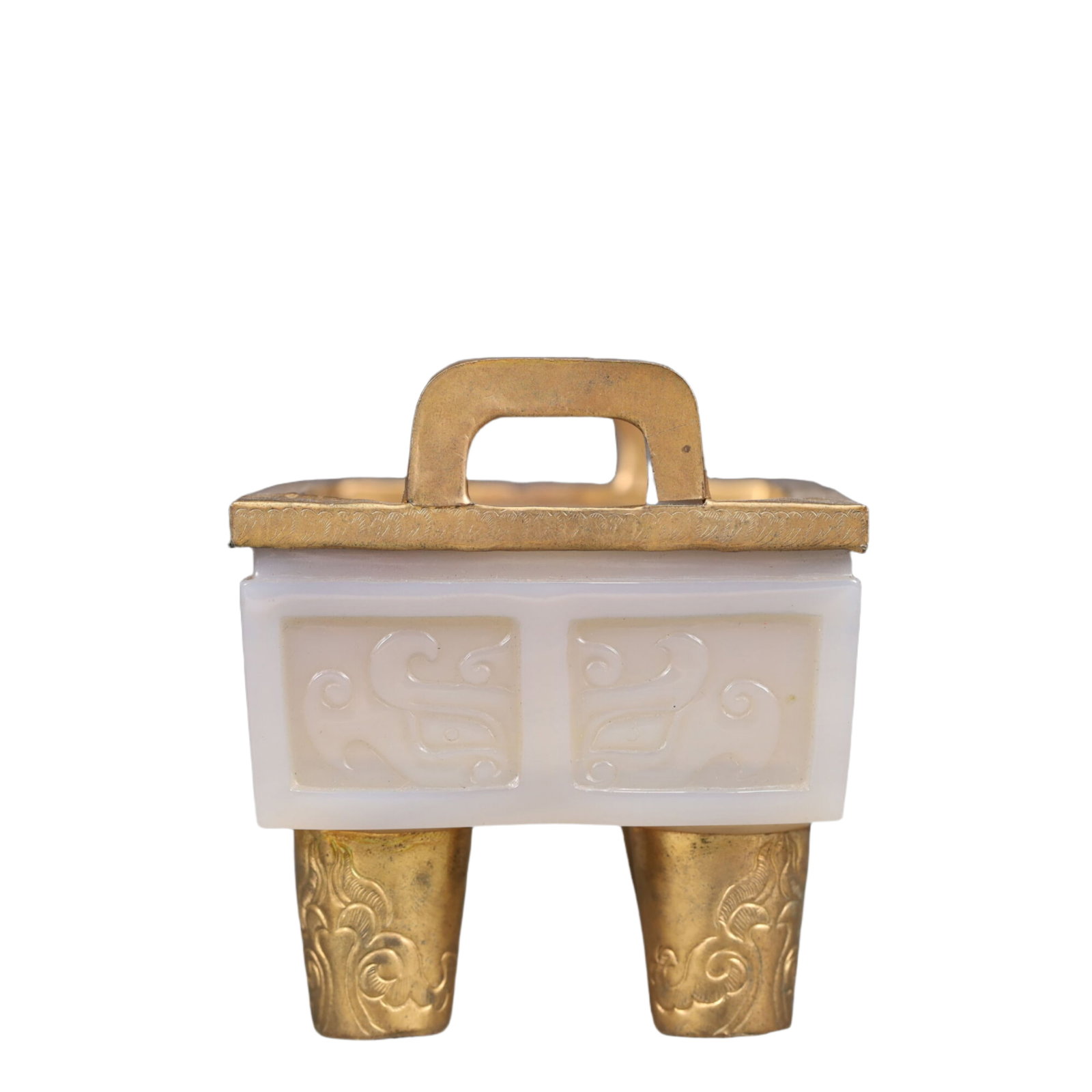 An Exquisite Agate Beast-Face Pattern Double-Ears Censer - 4