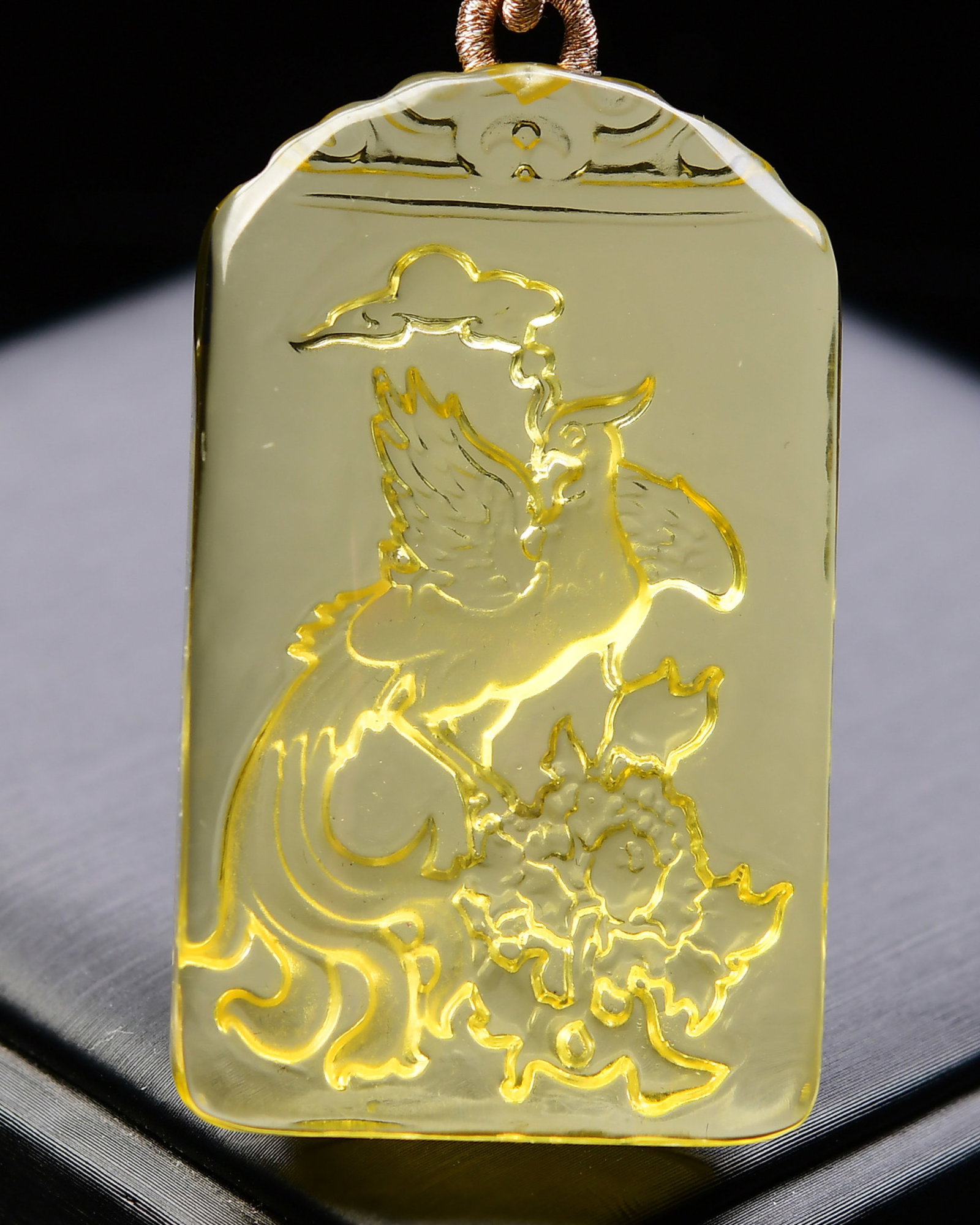 An Exquisite Crystal Phoenix Pattern Pendant - 2