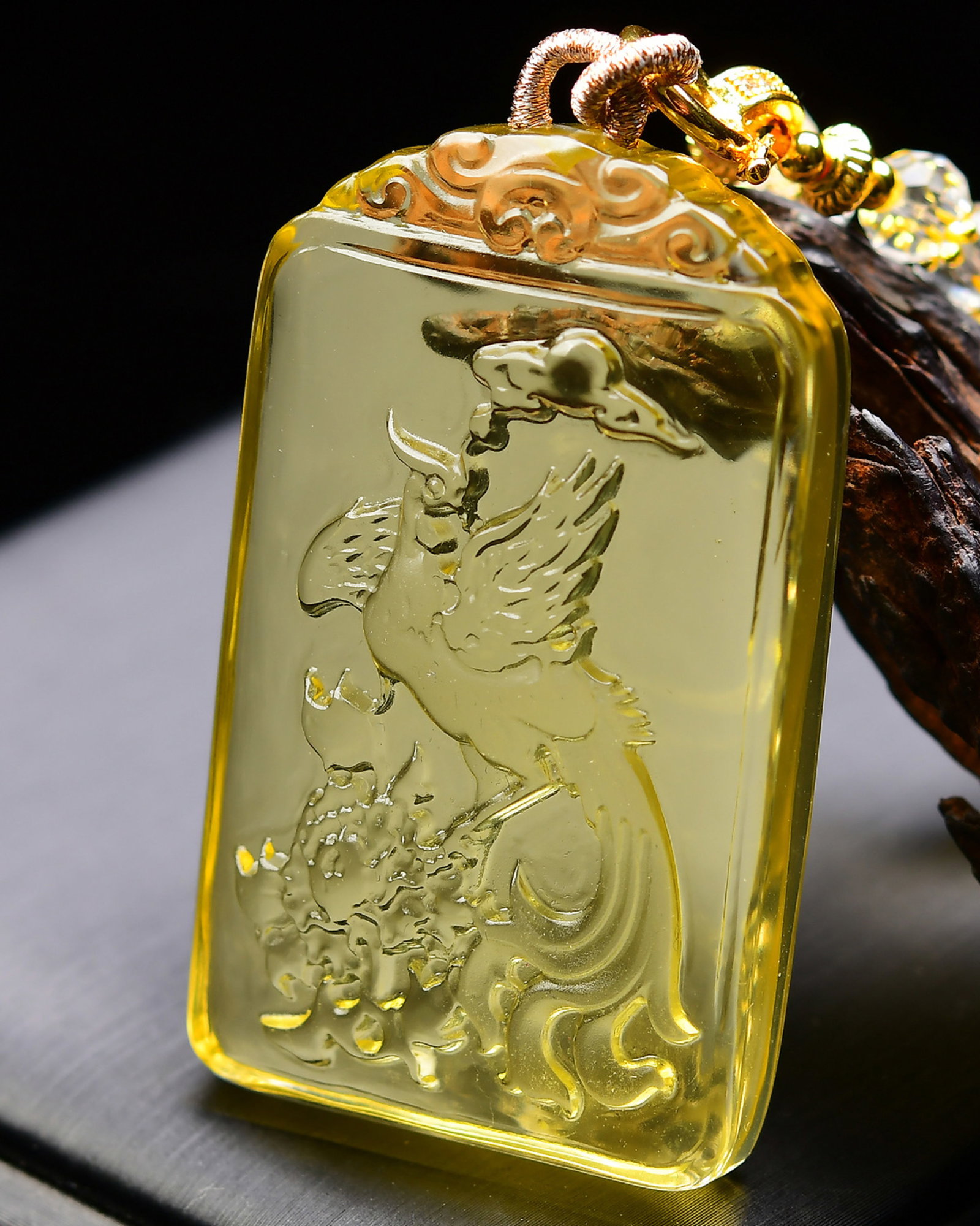 An Exquisite Crystal Phoenix Pattern Pendant - 4