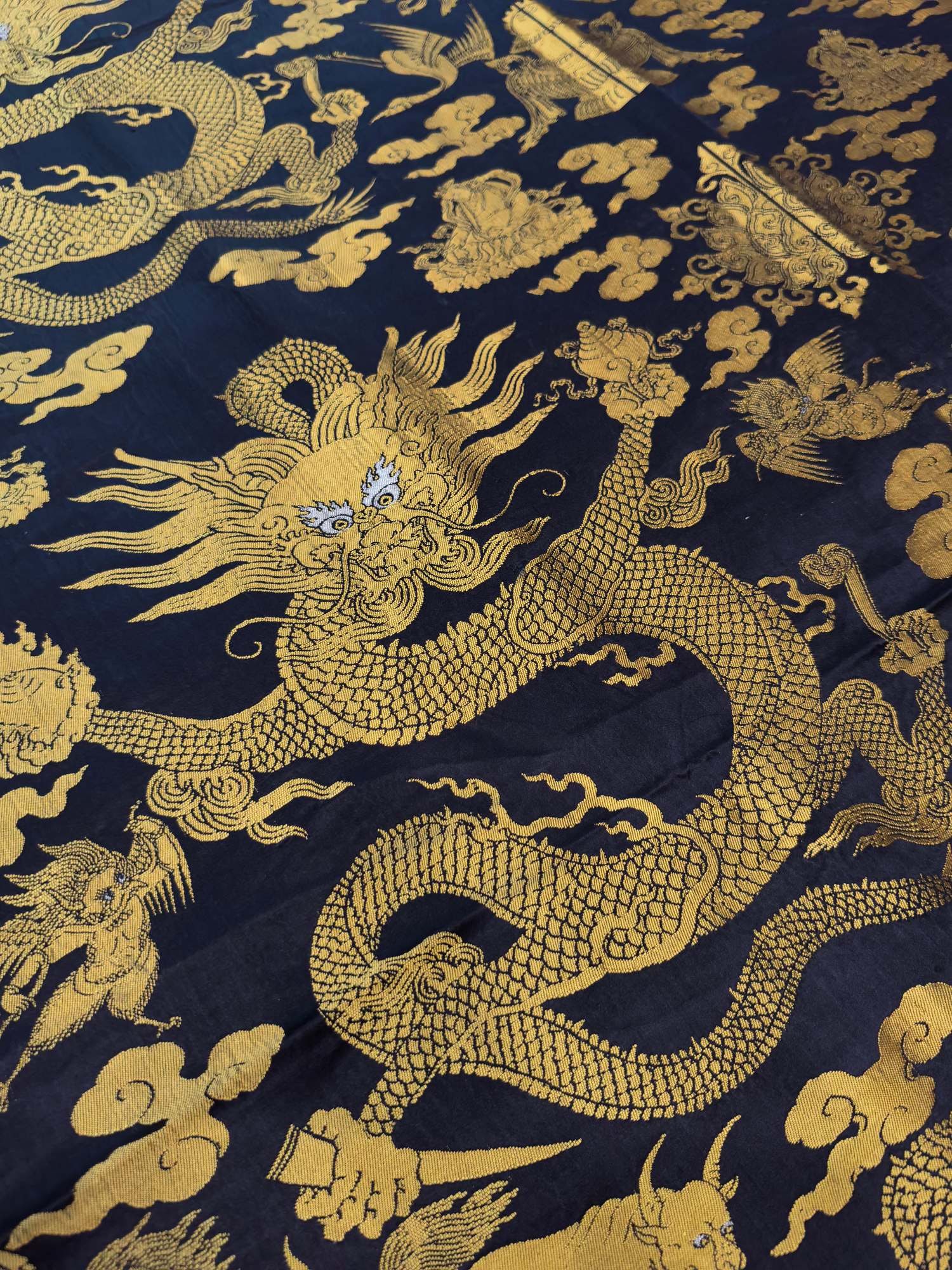 A Rare Dragon and Eight Treasures Pattern Brocade - 9