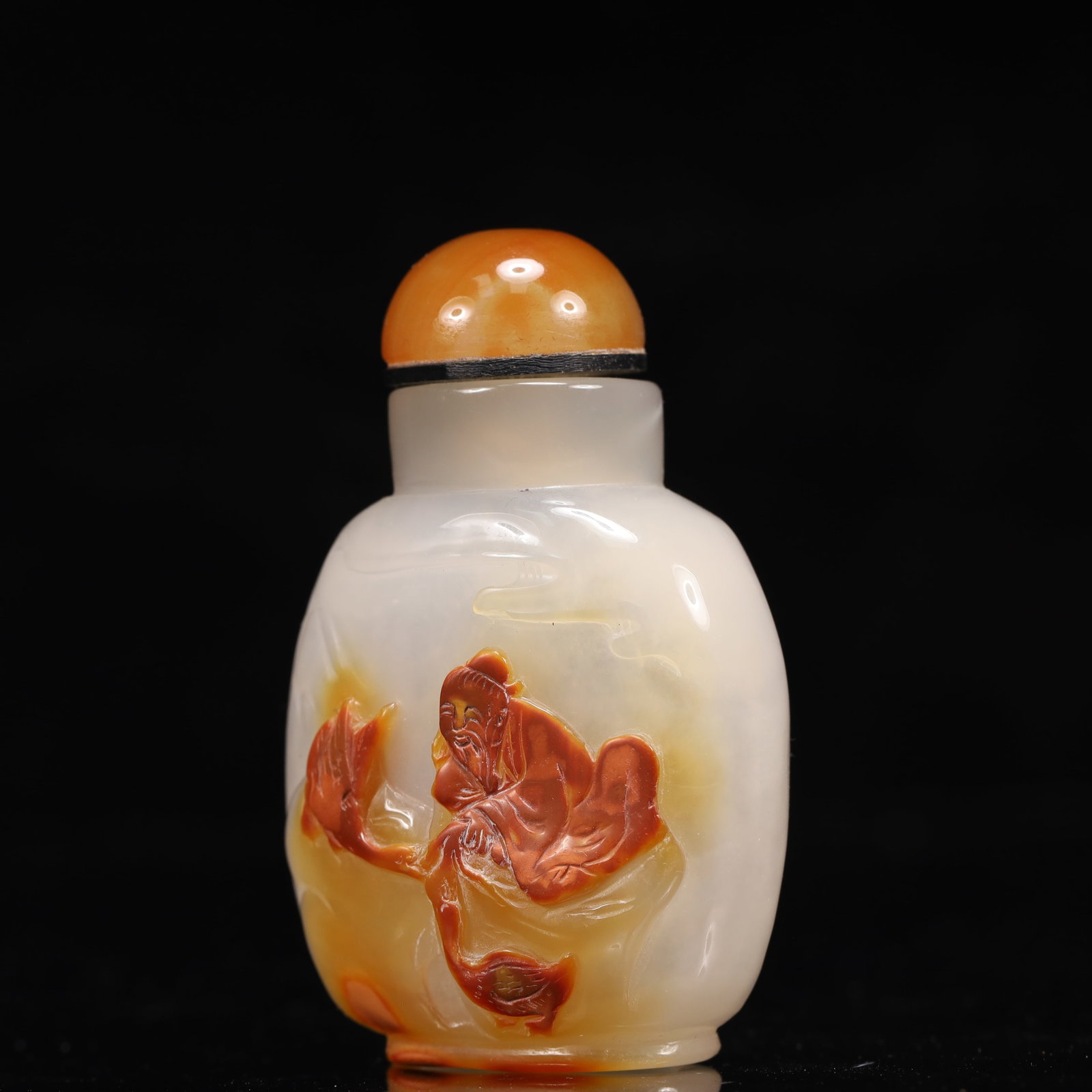 An Exquisite Agate Figure and Goose Pattern Snuff Bottle - 2