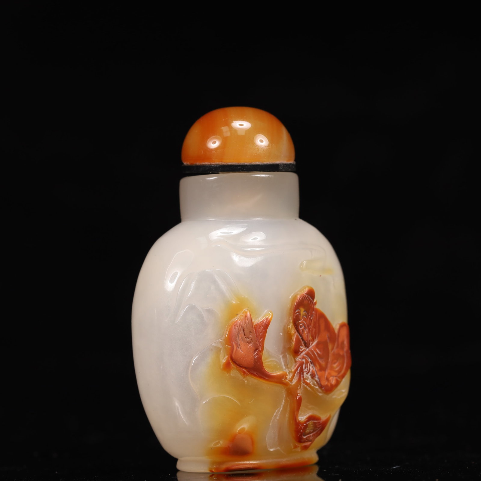 An Exquisite Agate Figure and Goose Pattern Snuff Bottle - 3