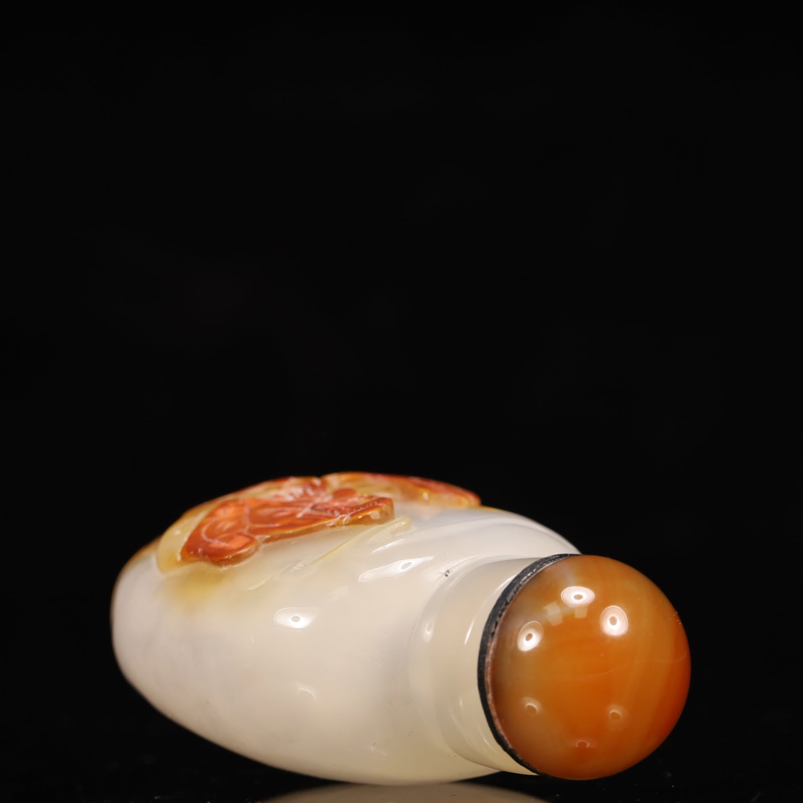 An Exquisite Agate Figure and Goose Pattern Snuff Bottle - 7