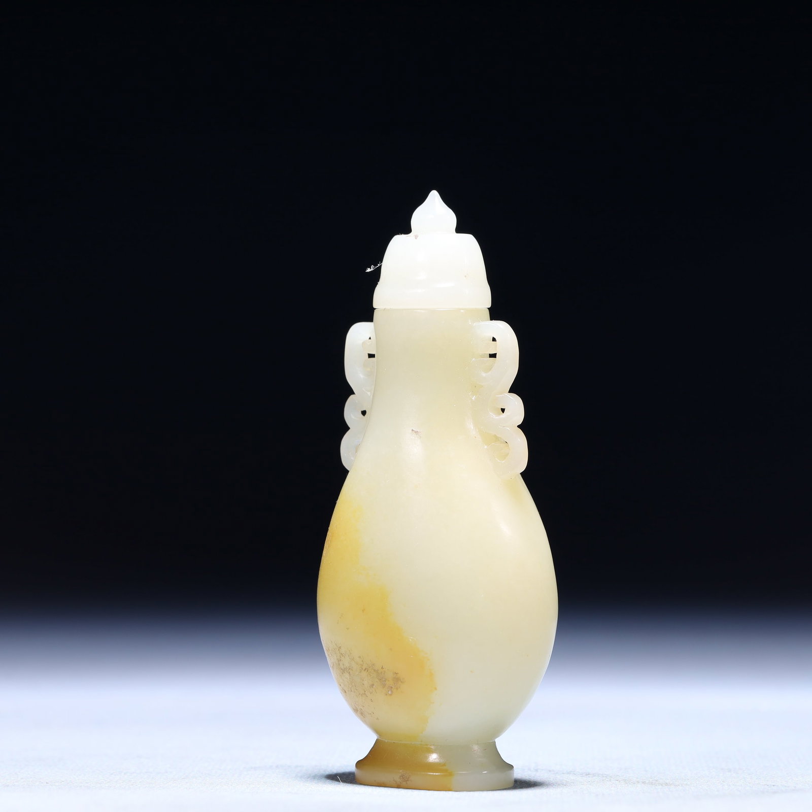 An Exquisite White Jade Double-Ears Bottle - 2
