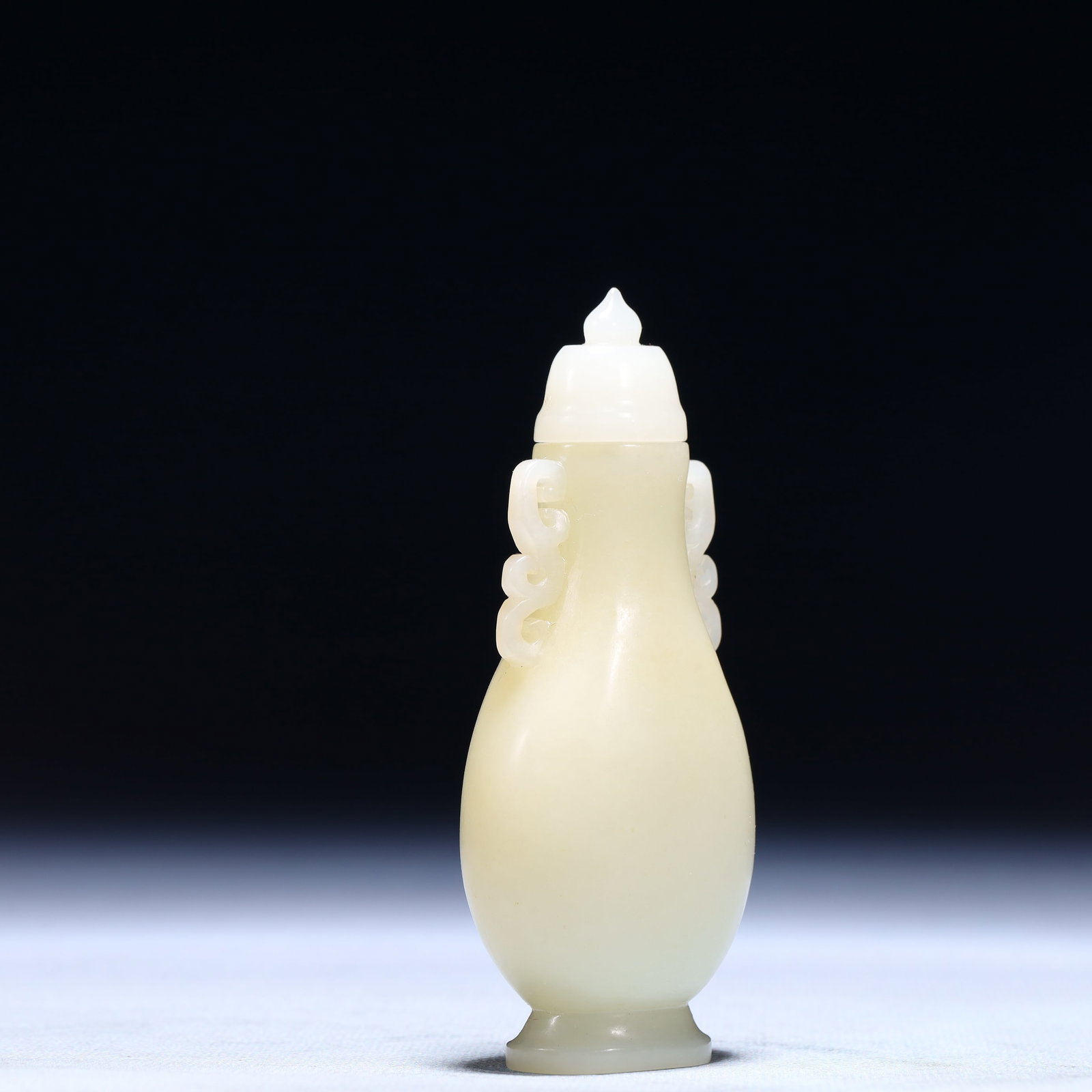 An Exquisite White Jade Double-Ears Bottle - 4