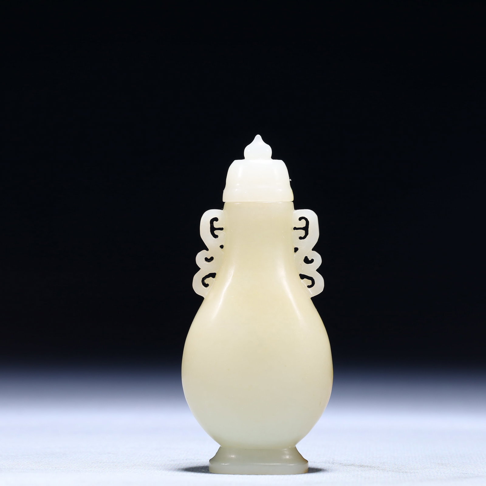 An Exquisite White Jade Double-Ears Bottle - 5