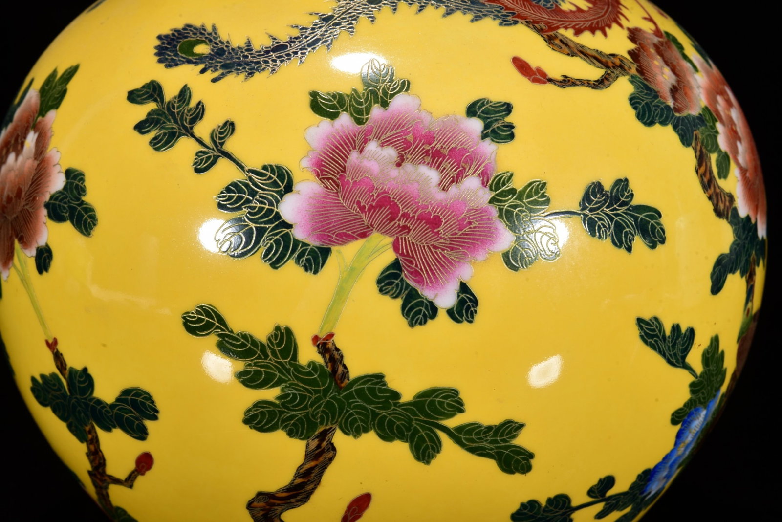 A Rare Enamel Flower and Phoenix Pattern Vase - 8