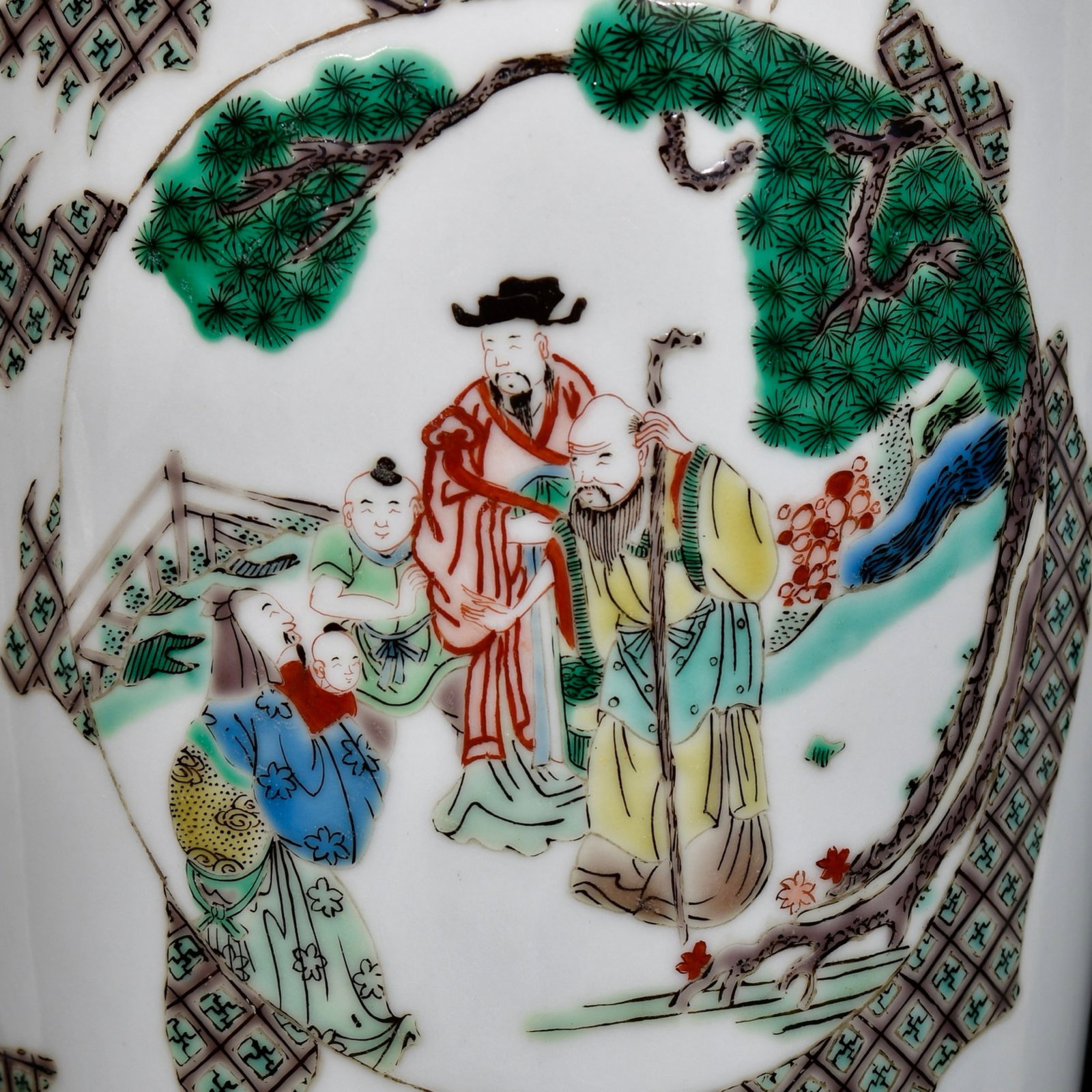 A Huge Wucai Figure Pattern Vase - 4