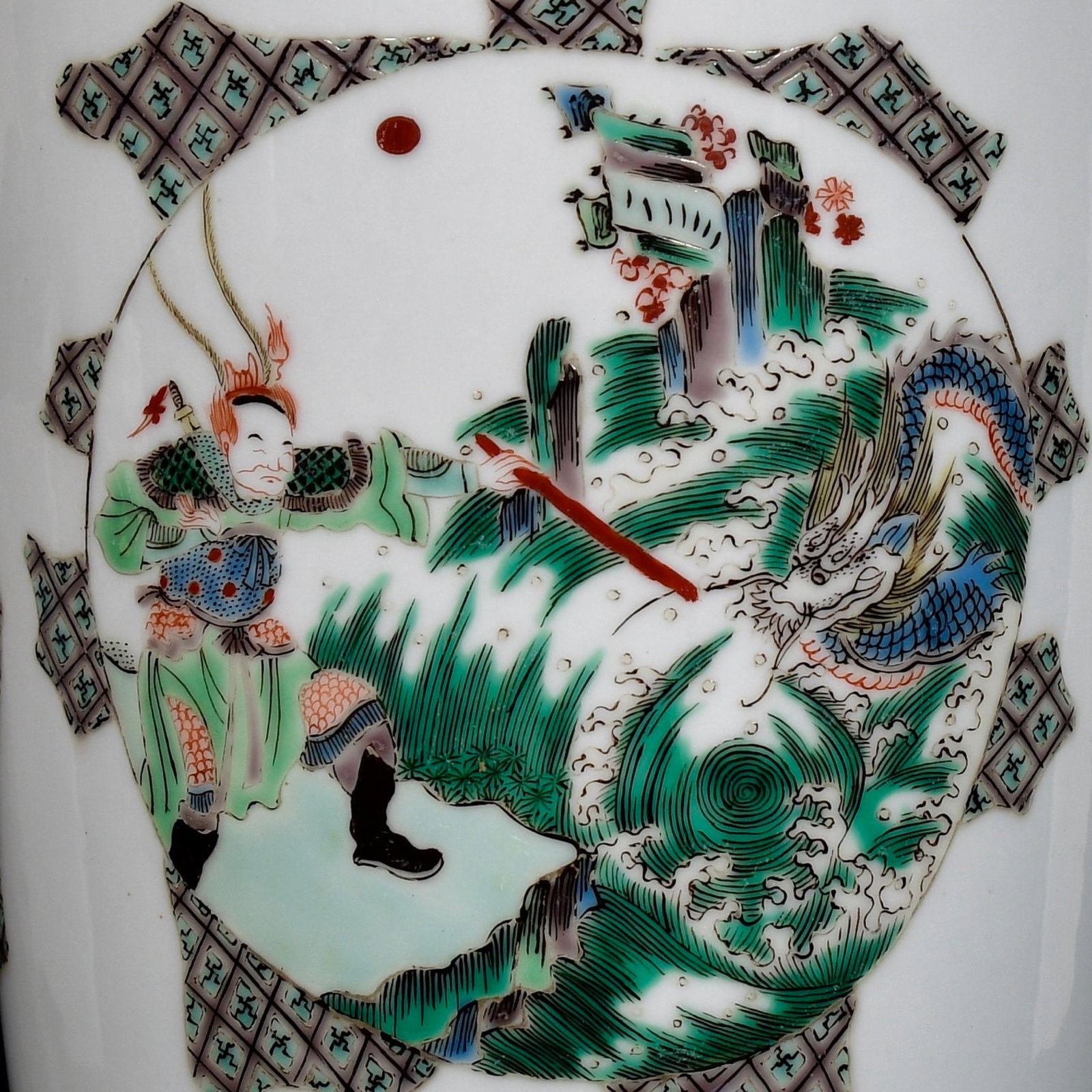 A Huge Wucai Figure Pattern Vase - 8