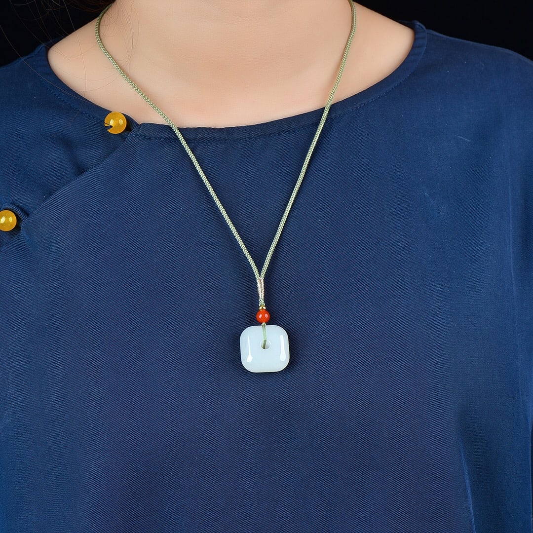 An Exquisite White Jade Pendant: An Exquisite White Jade Pendant,Size:26mmx26mm 白玉挂件