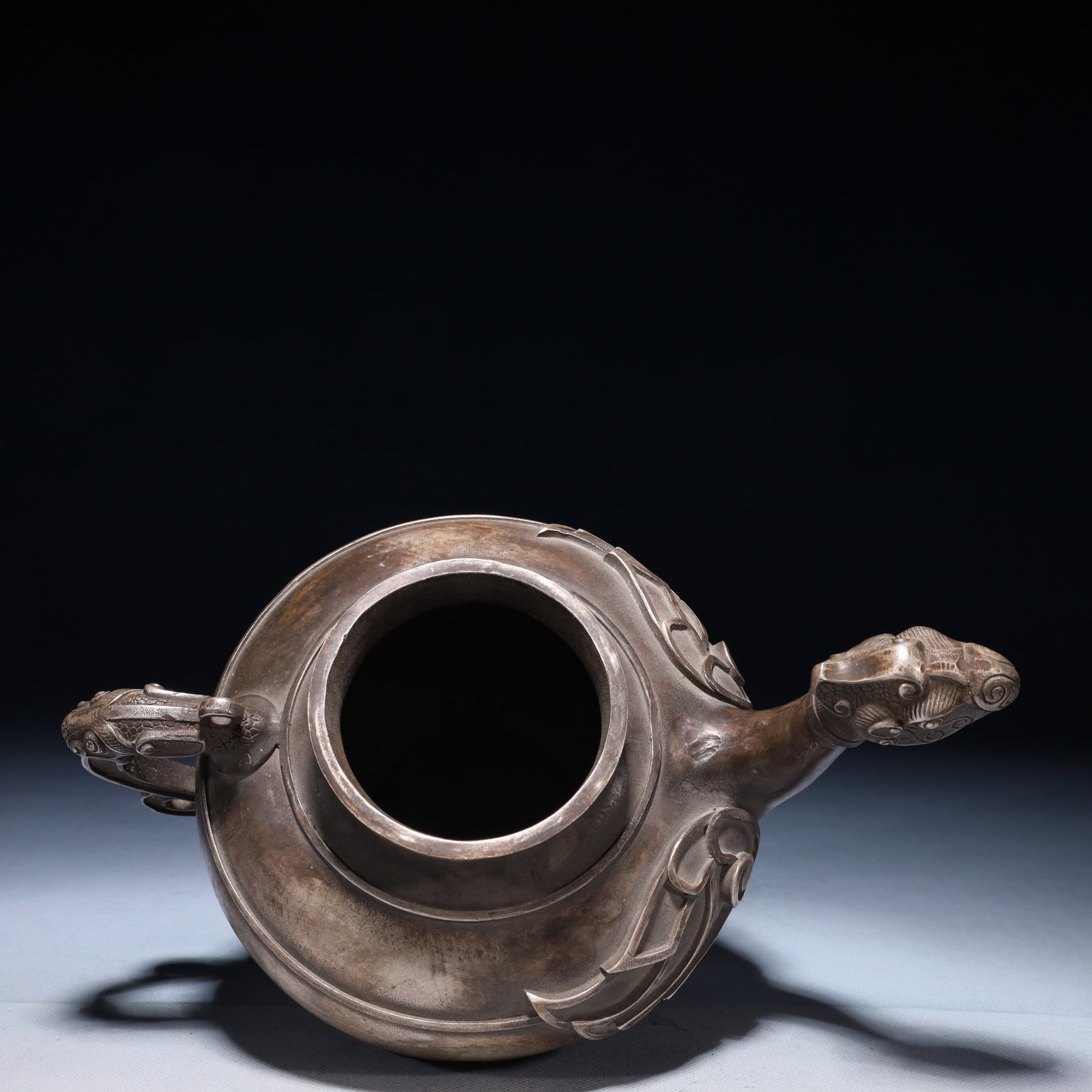 An Exquisite Silver-plated Bronze Phoenix Teapot - 12