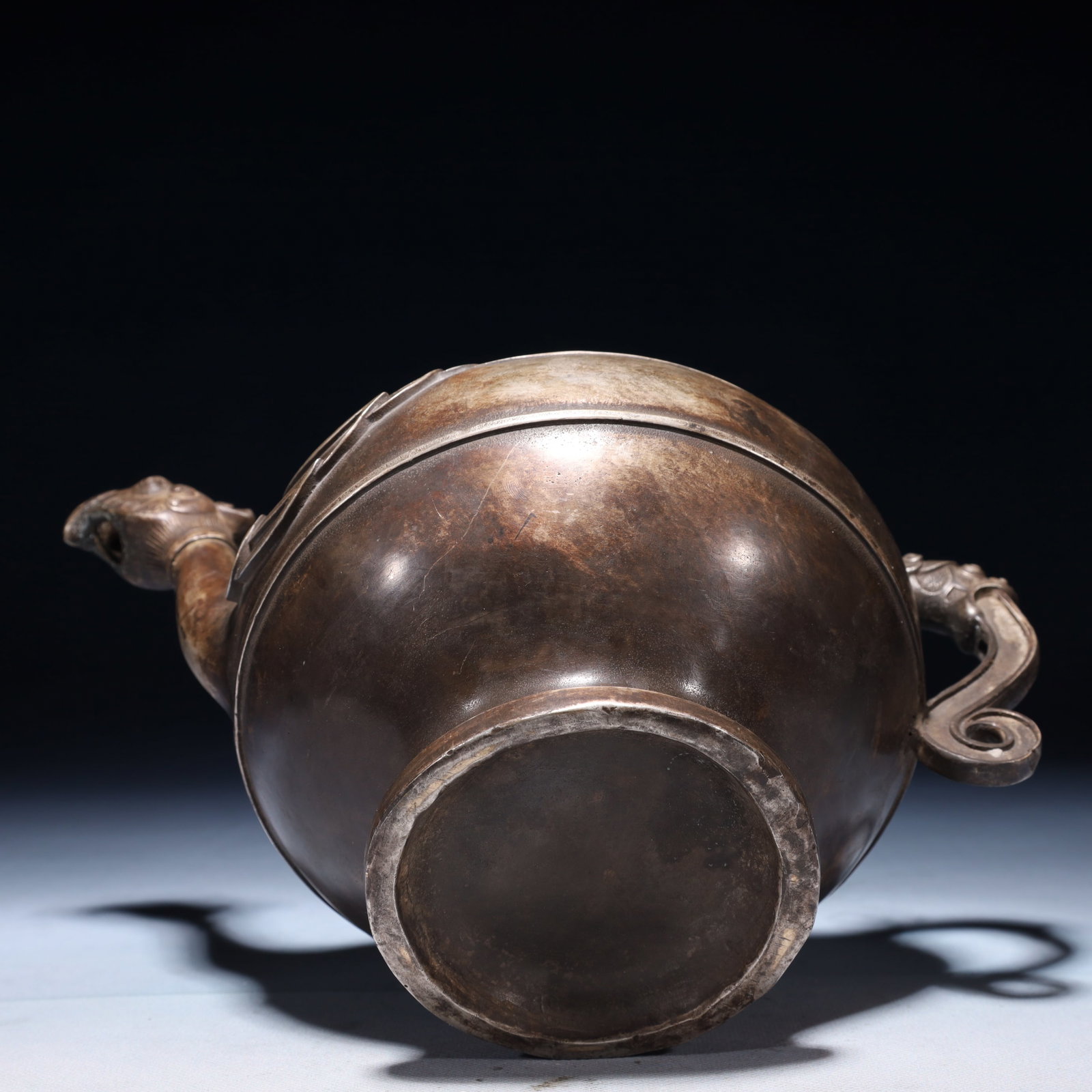 An Exquisite Silver-plated Bronze Phoenix Teapot - 13