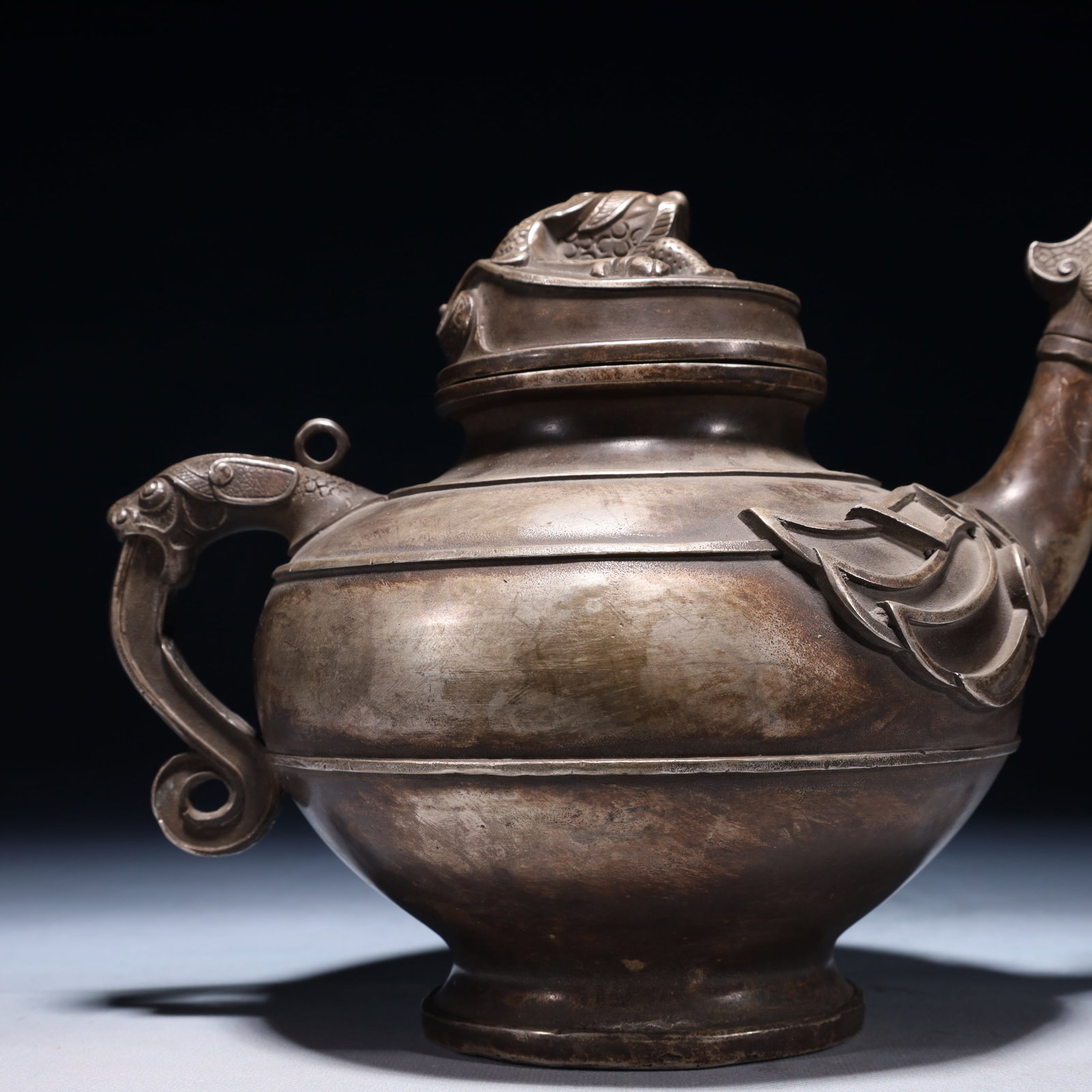 An Exquisite Silver-plated Bronze Phoenix Teapot - 3