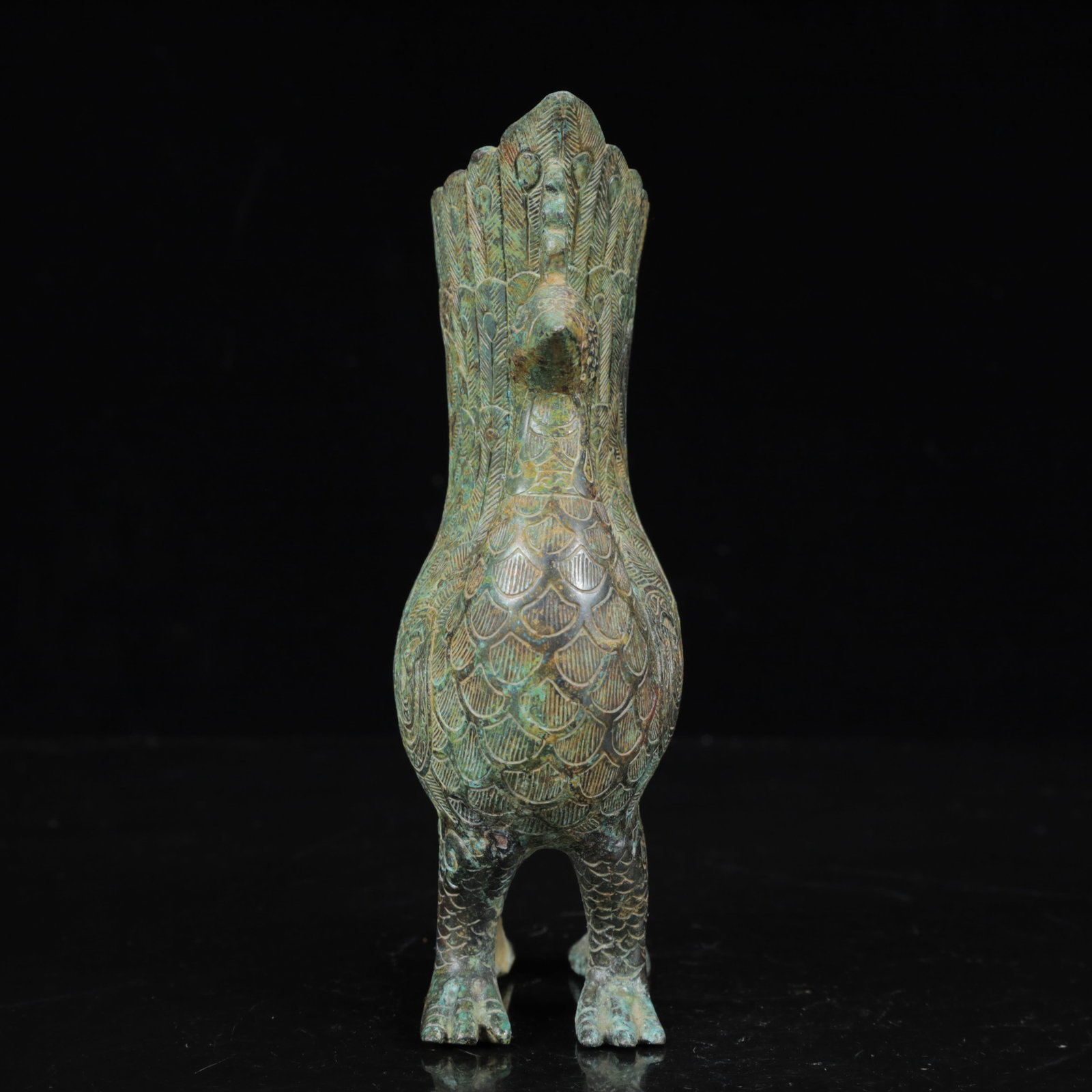 An Archaic Bronze Phoenix Pattern Phoenix Cup - 10