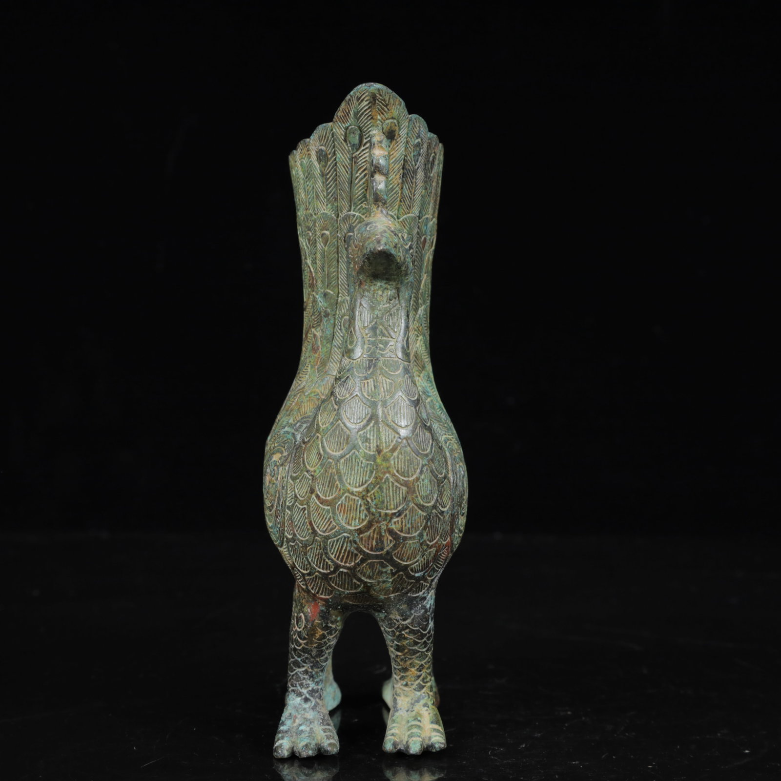 An Archaic Bronze Phoenix Pattern Phoenix Cup - 6